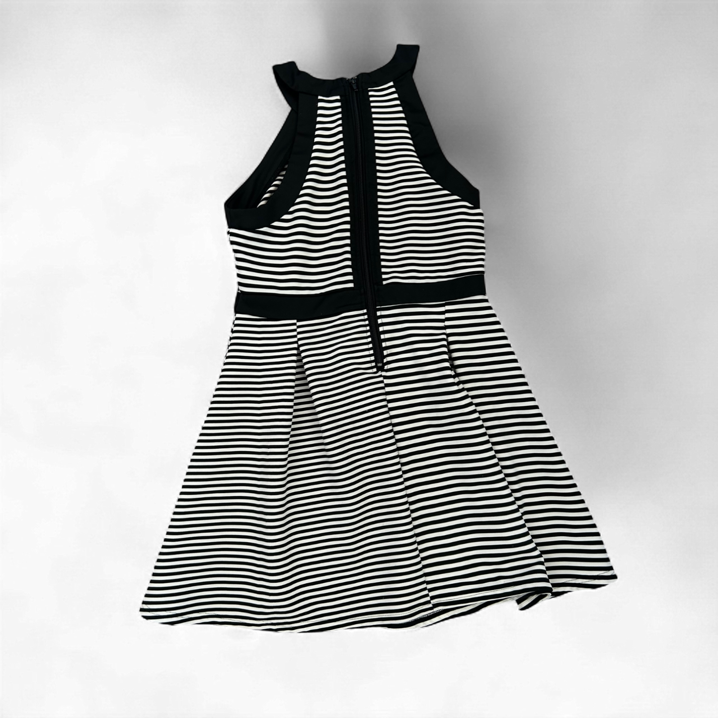 Blind Date Kleid Damen Dress Damenkleid Gr. L Schwarz Weiß Streifen Stretch Look