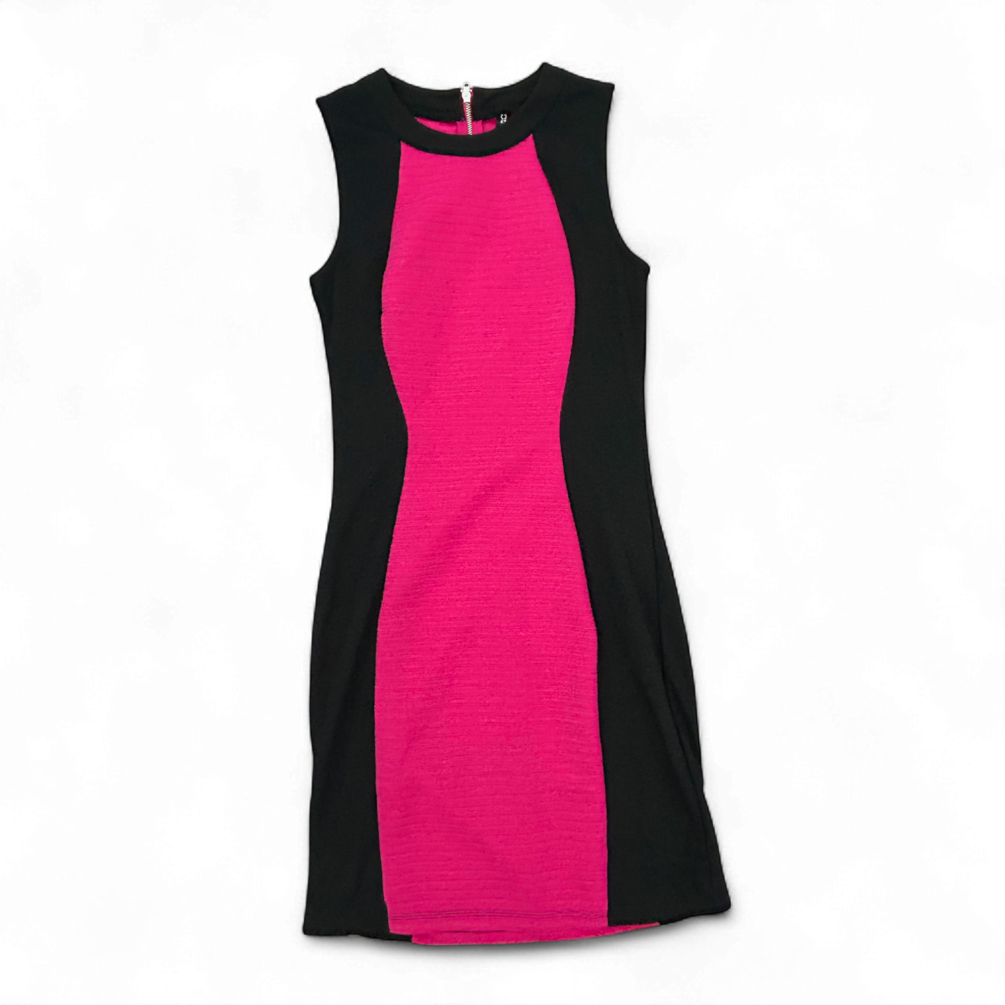 H&M Kleid Damen Dress Damenkleid Gr. 36 Pink Schwarz Figurbetont Stretch Modern