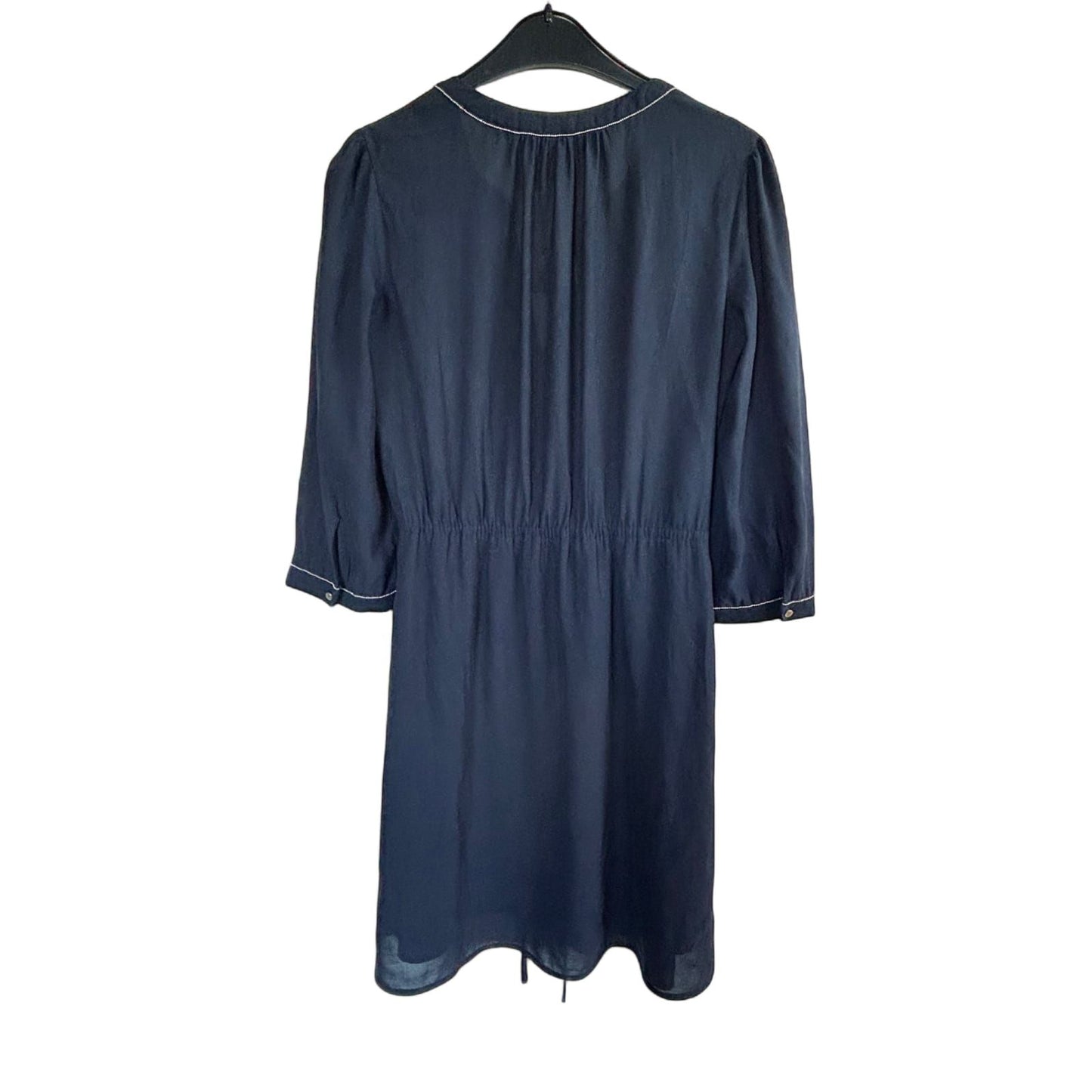 H&M Kleid Damen Dress Damenkleid Gr. 36 Dunkelblau Stretch Baumwolle Top Zustand