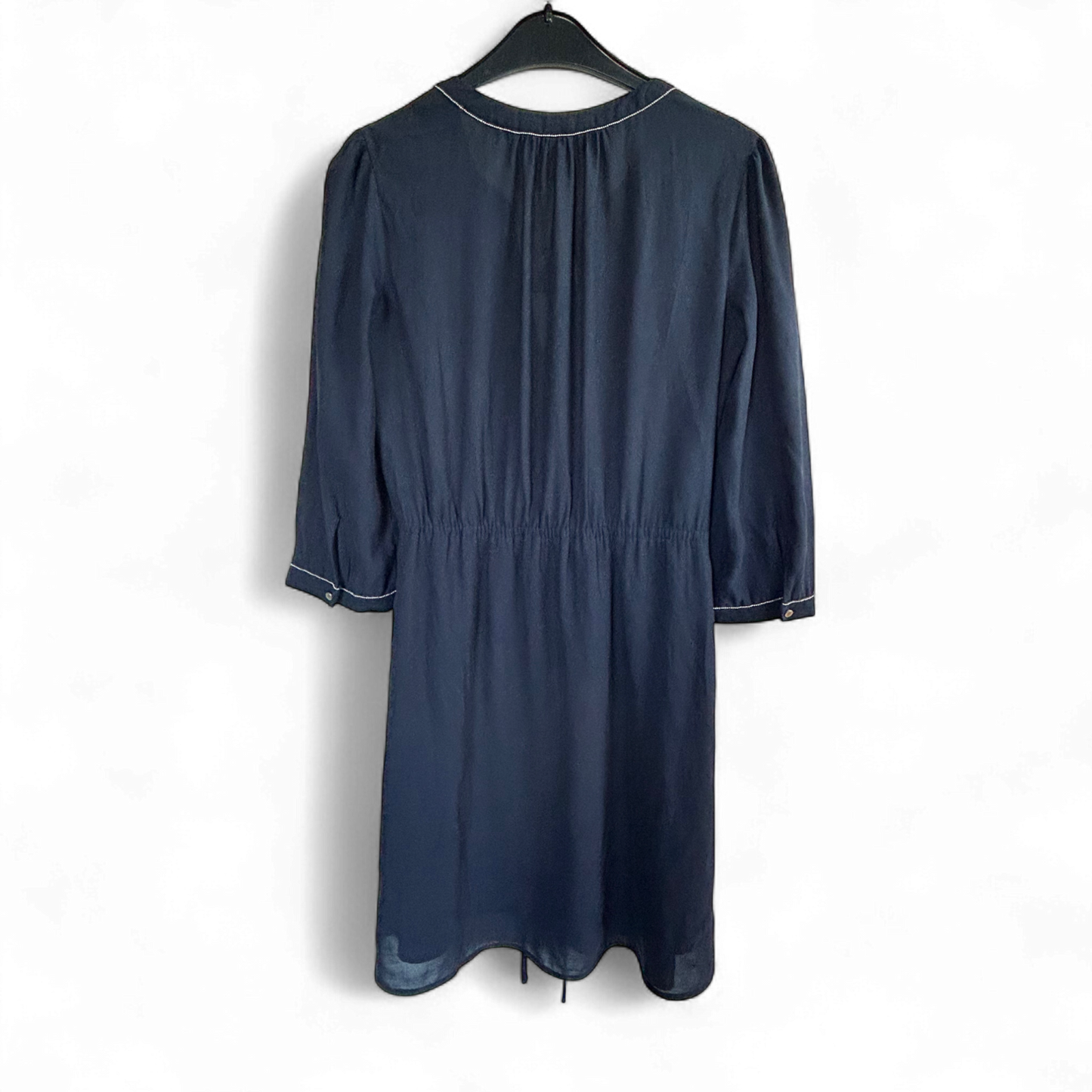 H&M Kleid Damen Dress Damenkleid Gr. 36 Dunkelblau Stretch Baumwolle Top Zustand