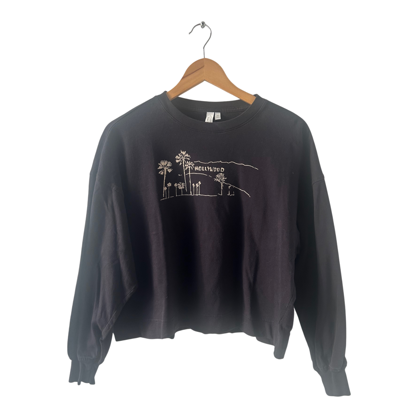 Other Stories Sweatshirt Damen Hollywood Print Schwarz Gr 36 Crop Style Baumwolle