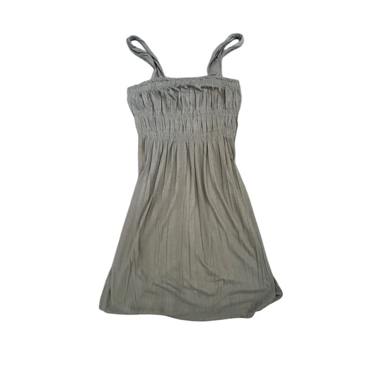 Benetton Kleid Damen Dress Damenkleid Gr. S Khaki Luftig Baumwolle Sommerkleid