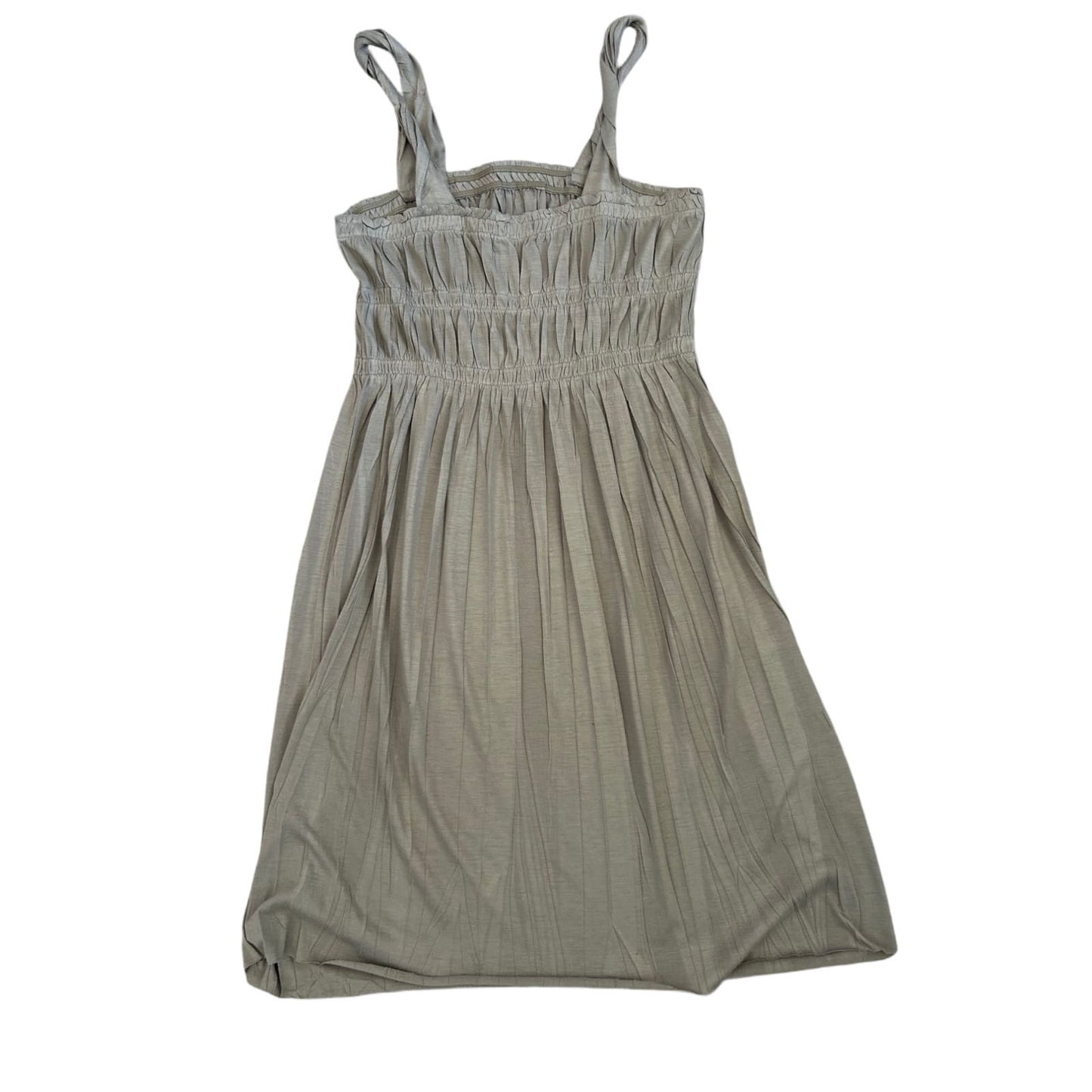 Benetton Kleid Damen Dress Damenkleid Gr. S Khaki Luftig Baumwolle Sommerkleid