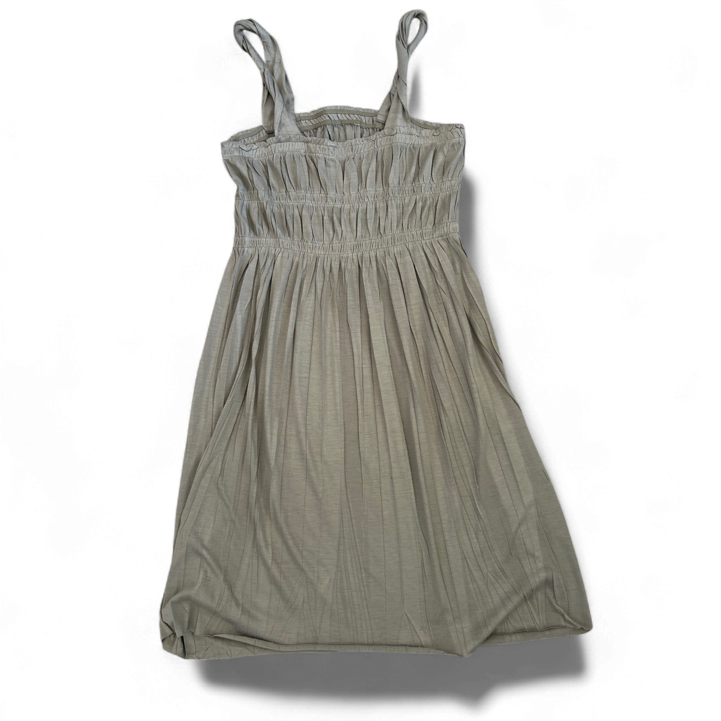 Benetton Kleid Damen Dress Damenkleid Gr. S Khaki Luftig Baumwolle Sommerkleid