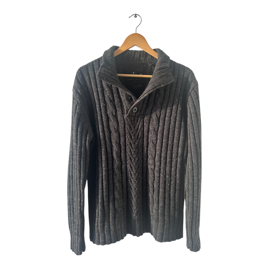 Angelo Litrico Pullover Herren Zopfmuster Strick Grau XL Warm Winter Zeitlos Modern