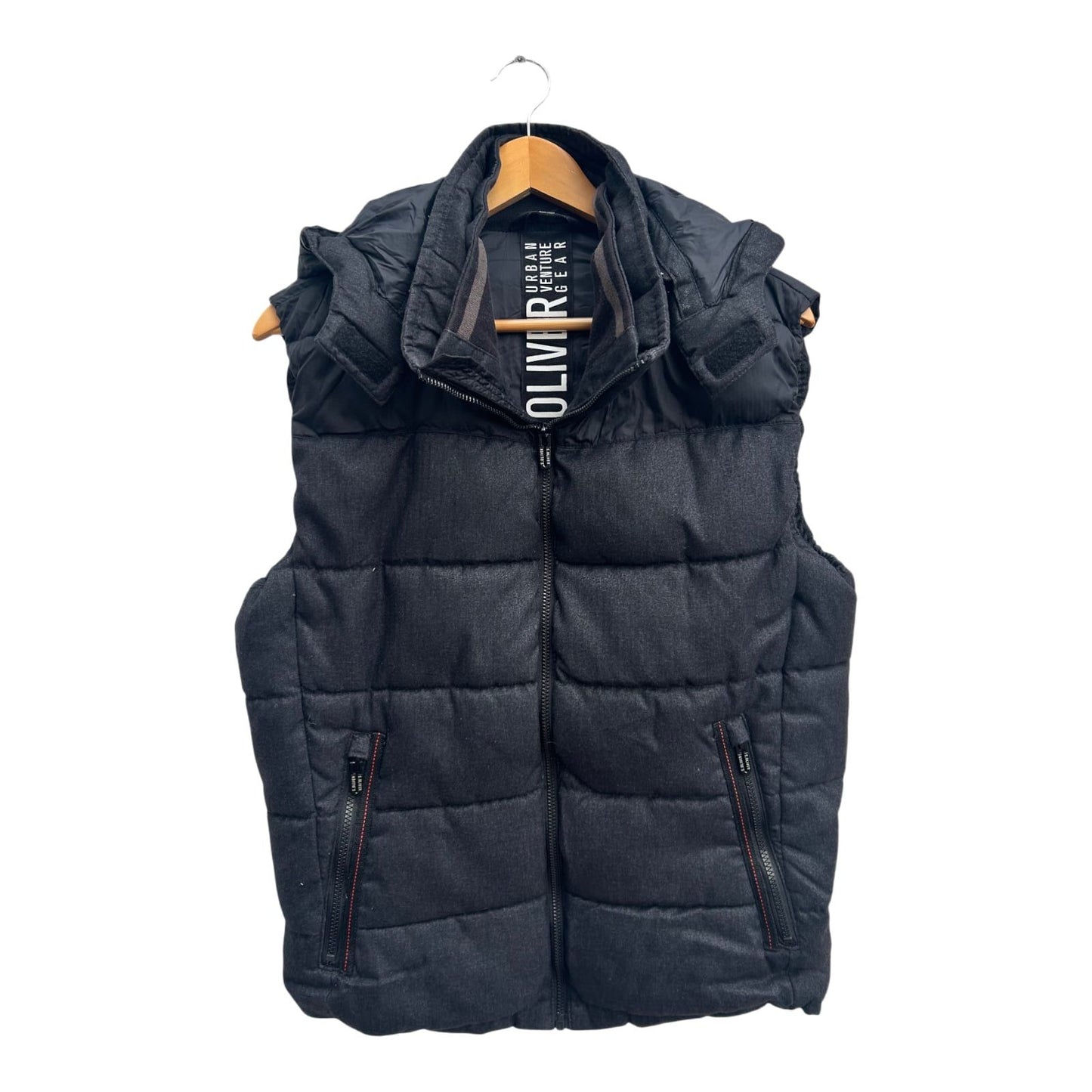 s.Oliver Herren Weste Gr M Warm Gepolstert Thinsulate Featherless Urban Style Grau