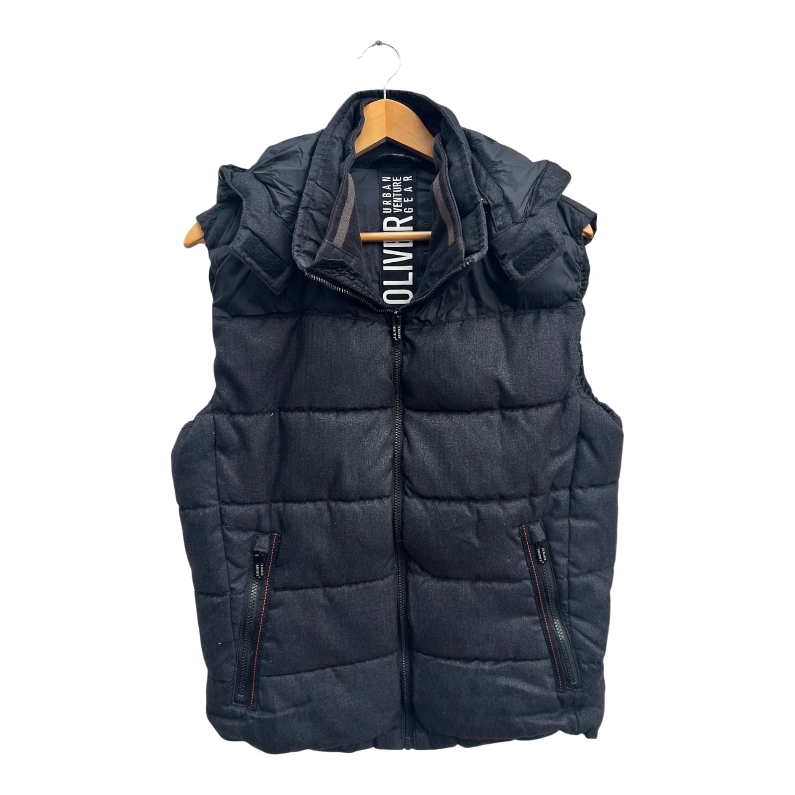s.Oliver Herren Weste Gr M Warm Gepolstert Thinsulate Featherless Urban Style Grau