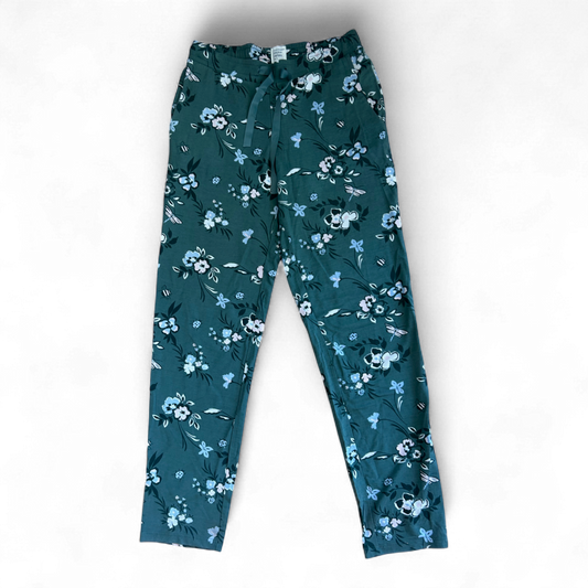 Schiesser Damenhose floral Gr. 36 S Modal Stretch grün geblümt bequem Freizeit