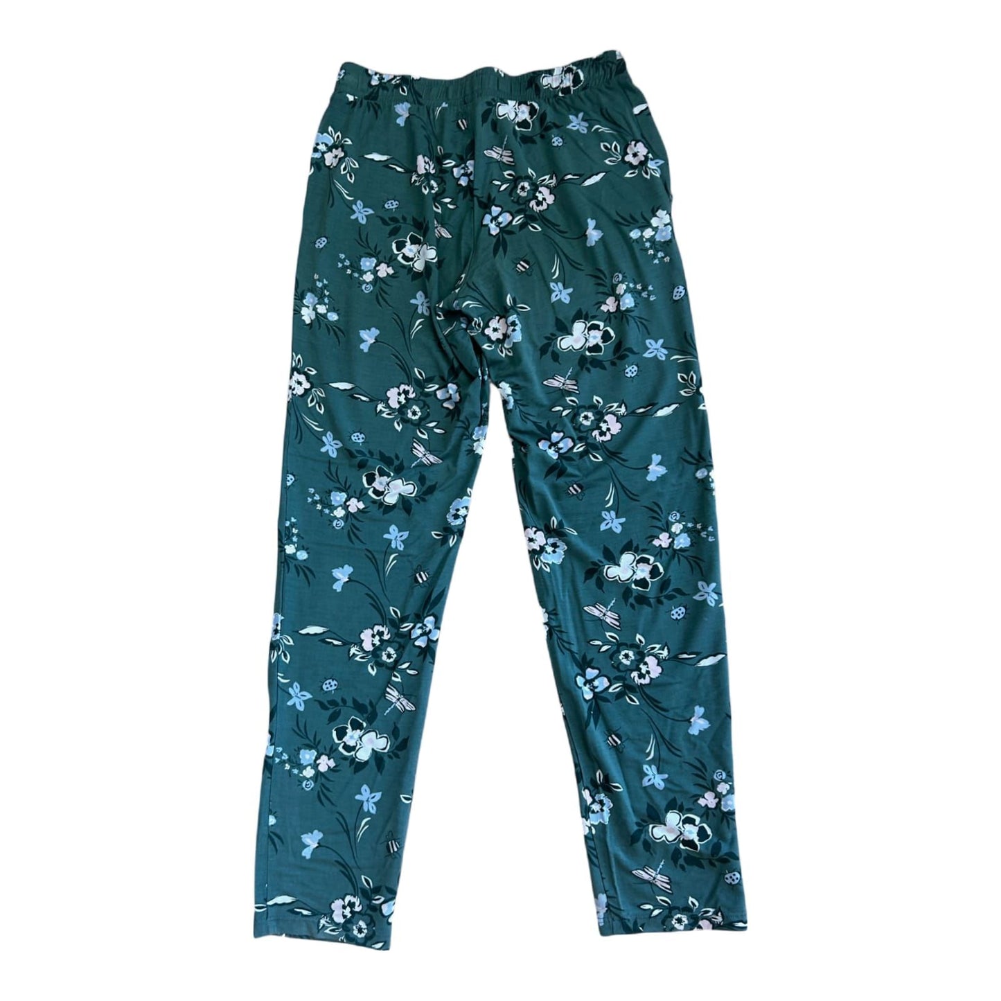 Schiesser Damenhose floral Gr. 36 S Modal Stretch grün geblümt bequem Freizeit