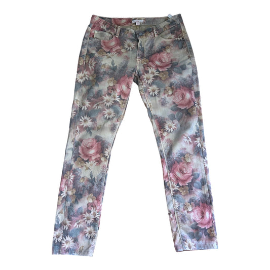 She Damenhose 3/4 floral Gr. 36 Sommerhose Stretch bunt Blumen Romantik Top