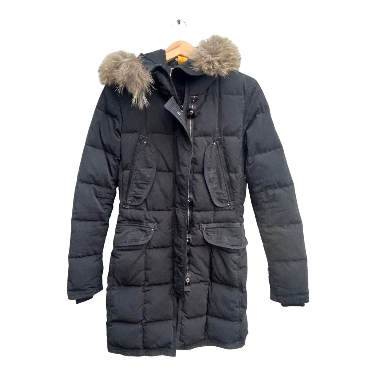 Blonde No 8 Stockholm Daunenmantel Damen Gr 34 Schwarz Fell Wintermantel Warm