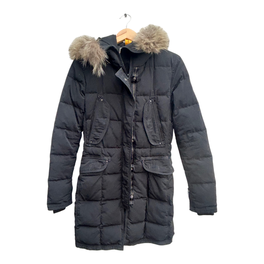 Blonde No 8 Stockholm Daunenmantel Damen Gr 34 Schwarz Fell Wintermantel Warm