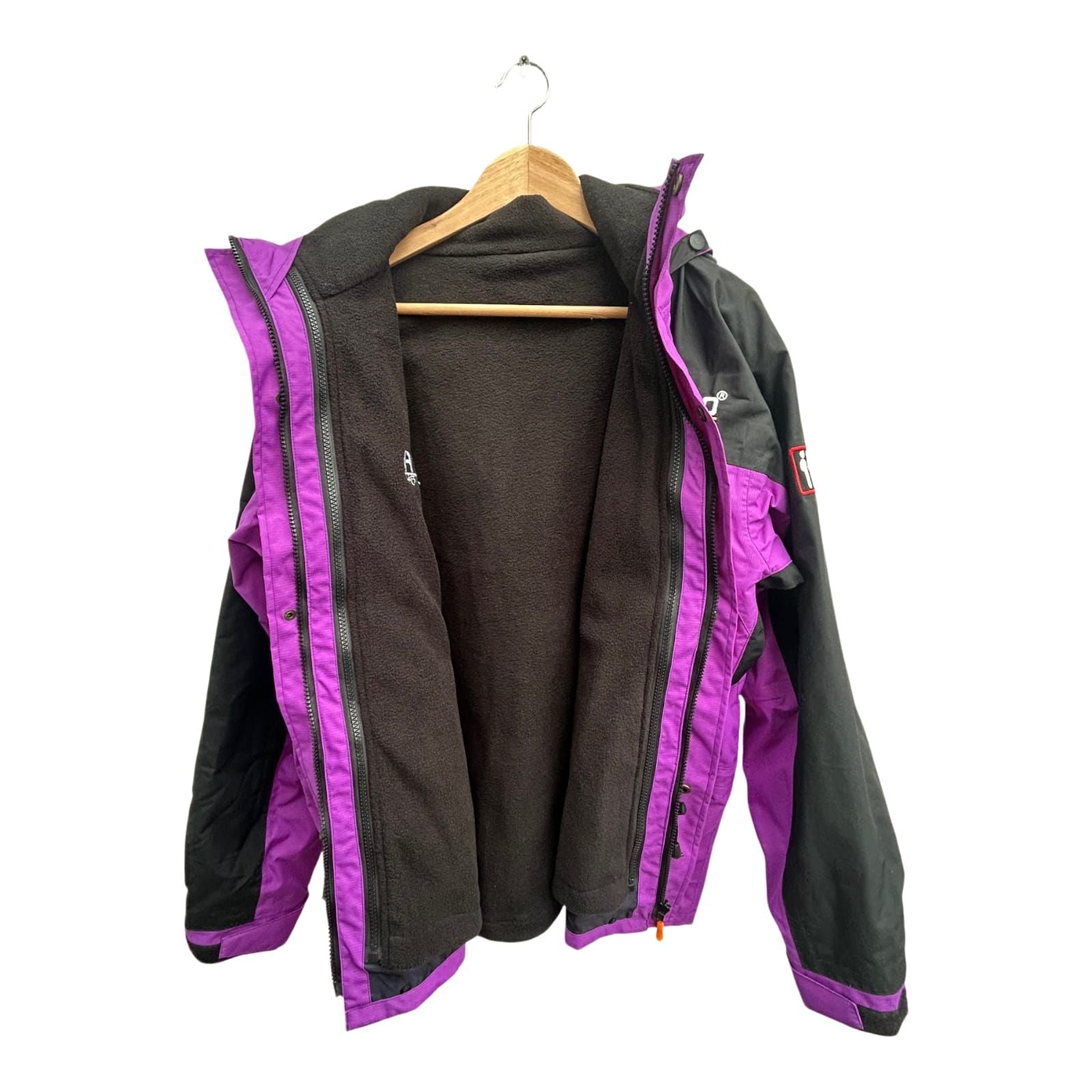 NEU AiiKo Outdoorjacke Violett 2in1 Gr M  Fleece Kapuze Nepal Unisex