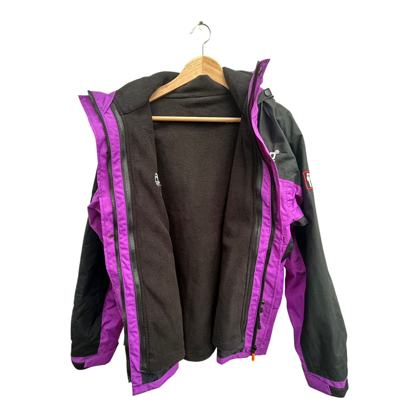 NEU AiiKo Outdoorjacke Violett 2in1 Gr M  Fleece Kapuze Nepal Unisex