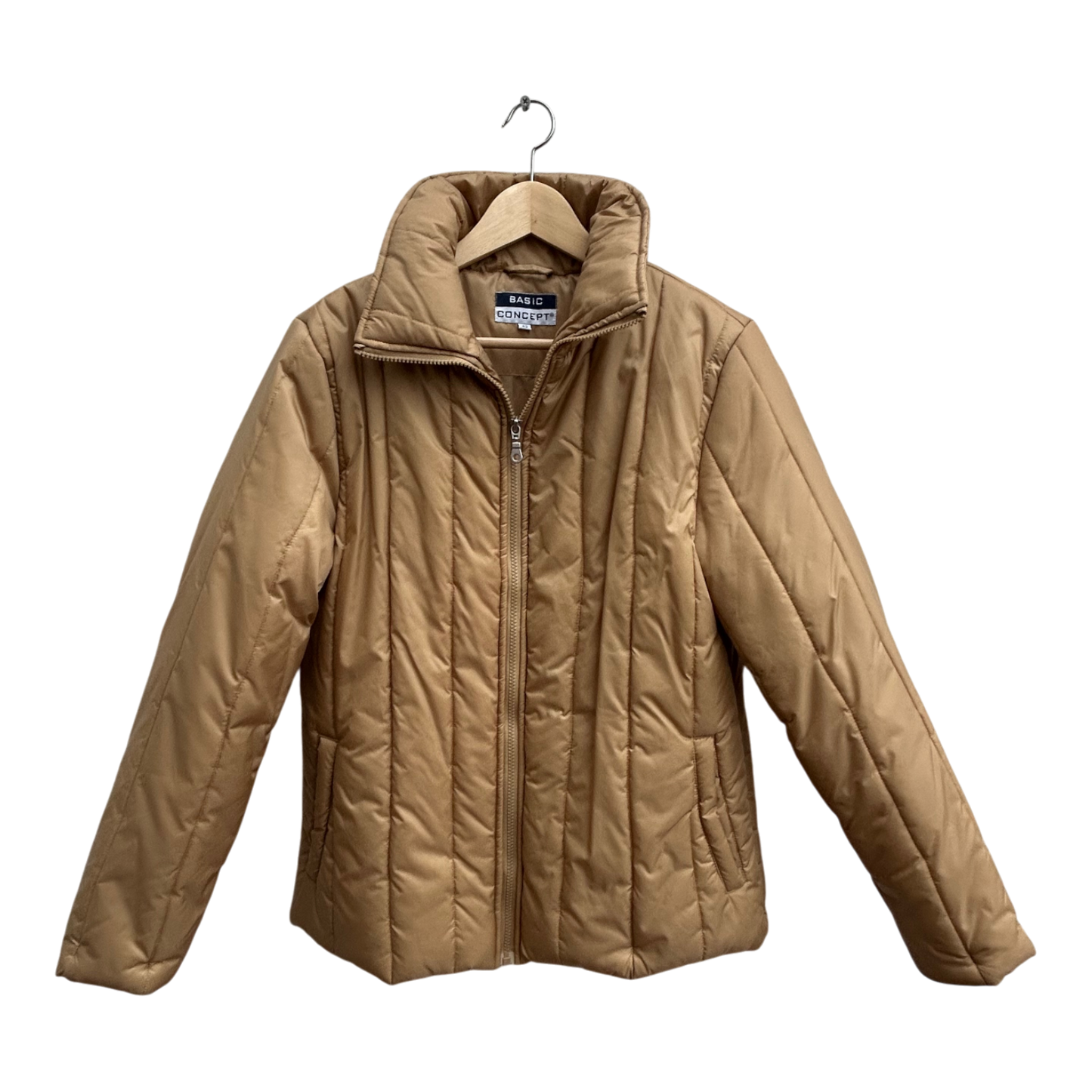 Basic Concept Jacke Damen Gr 42 Beige Steppjacke Klassisch Übergangsjacke Warm