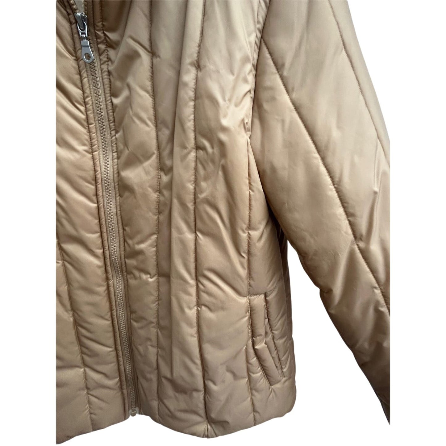 Basic Concept Jacke Damen Gr 42 Beige Steppjacke Klassisch Übergangsjacke Warm