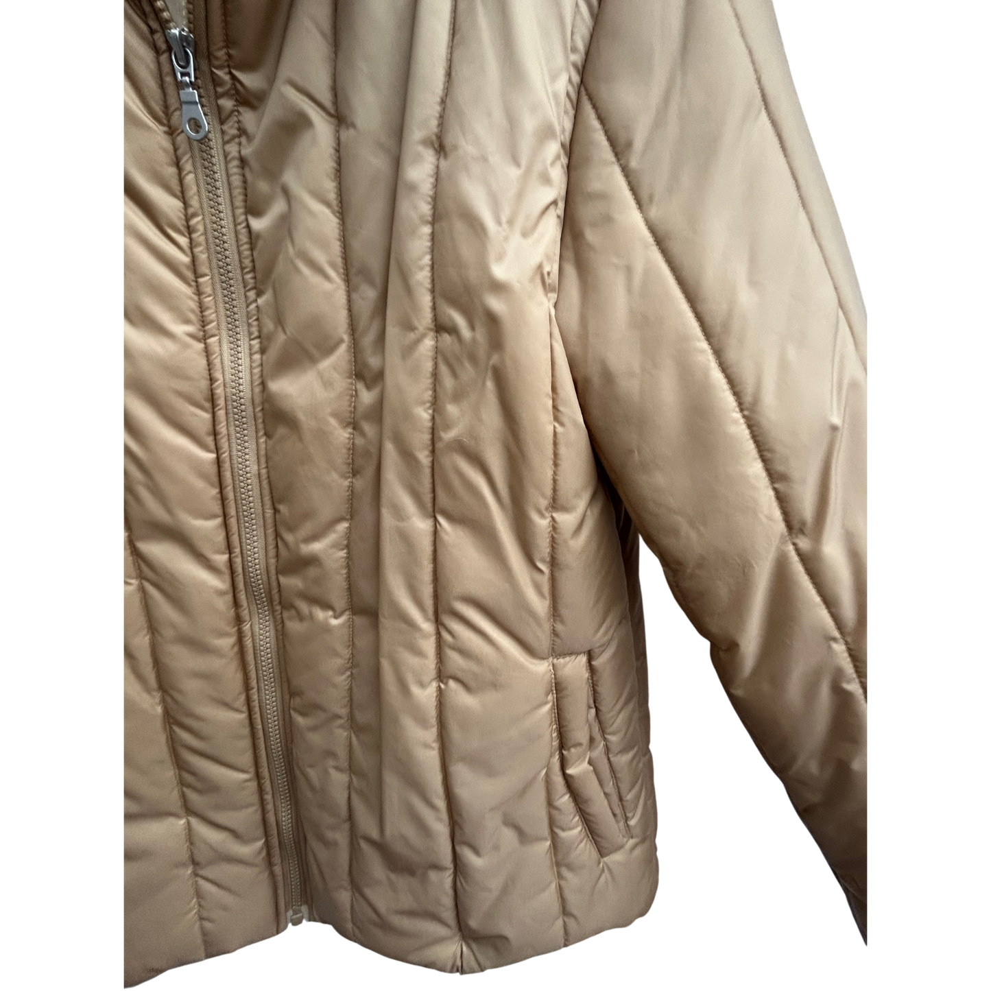 Basic Concept Jacke Damen Gr 42 Beige Steppjacke Klassisch Übergangsjacke Warm