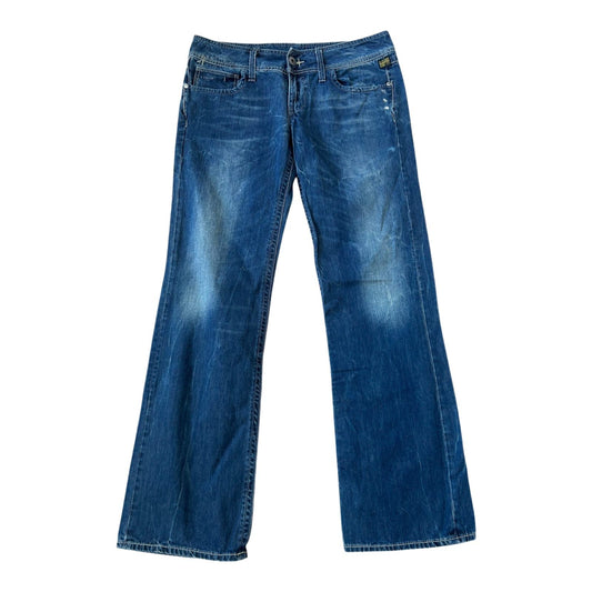 G Star Jeans Herren W31 L34 Blau Denim Used Look Gerade Baumwolle Klassisch