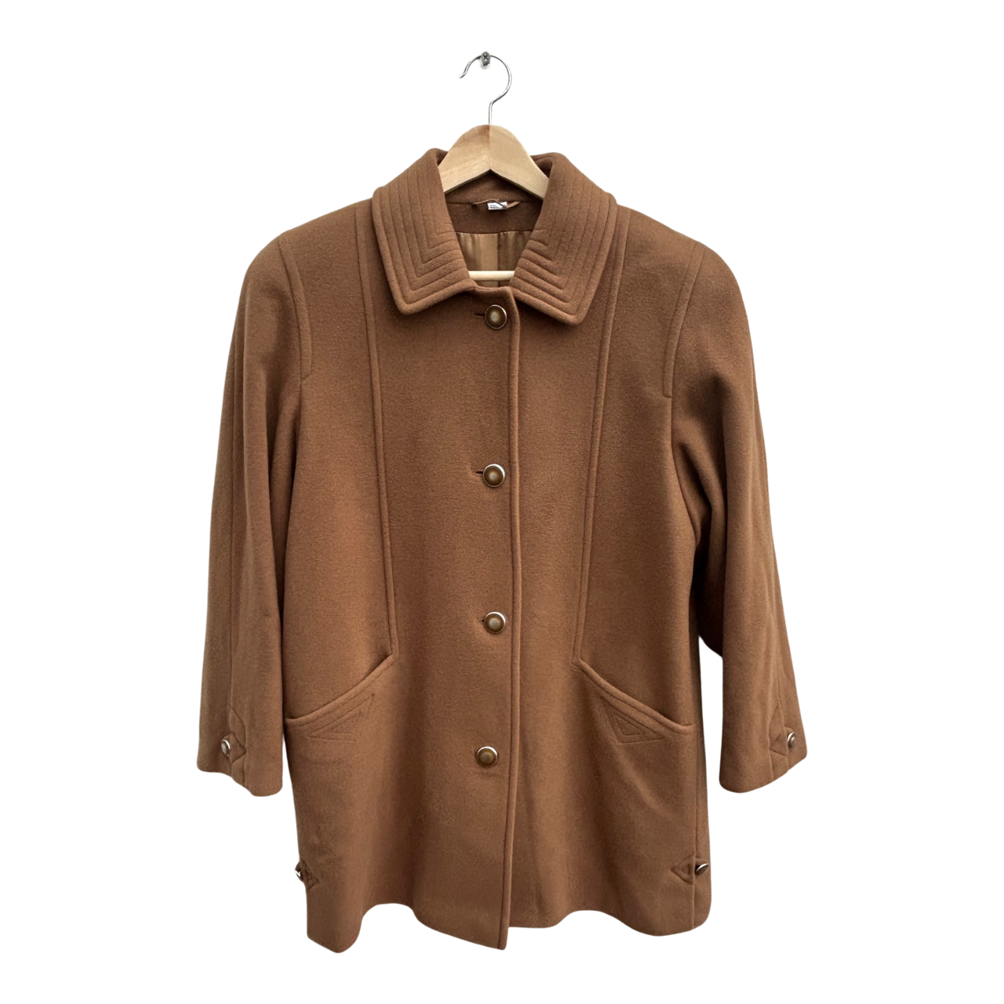 Damen Wollmantel Braun Gr 38 Schurwolle Kaschmir Vintage Wintermantel Elegant