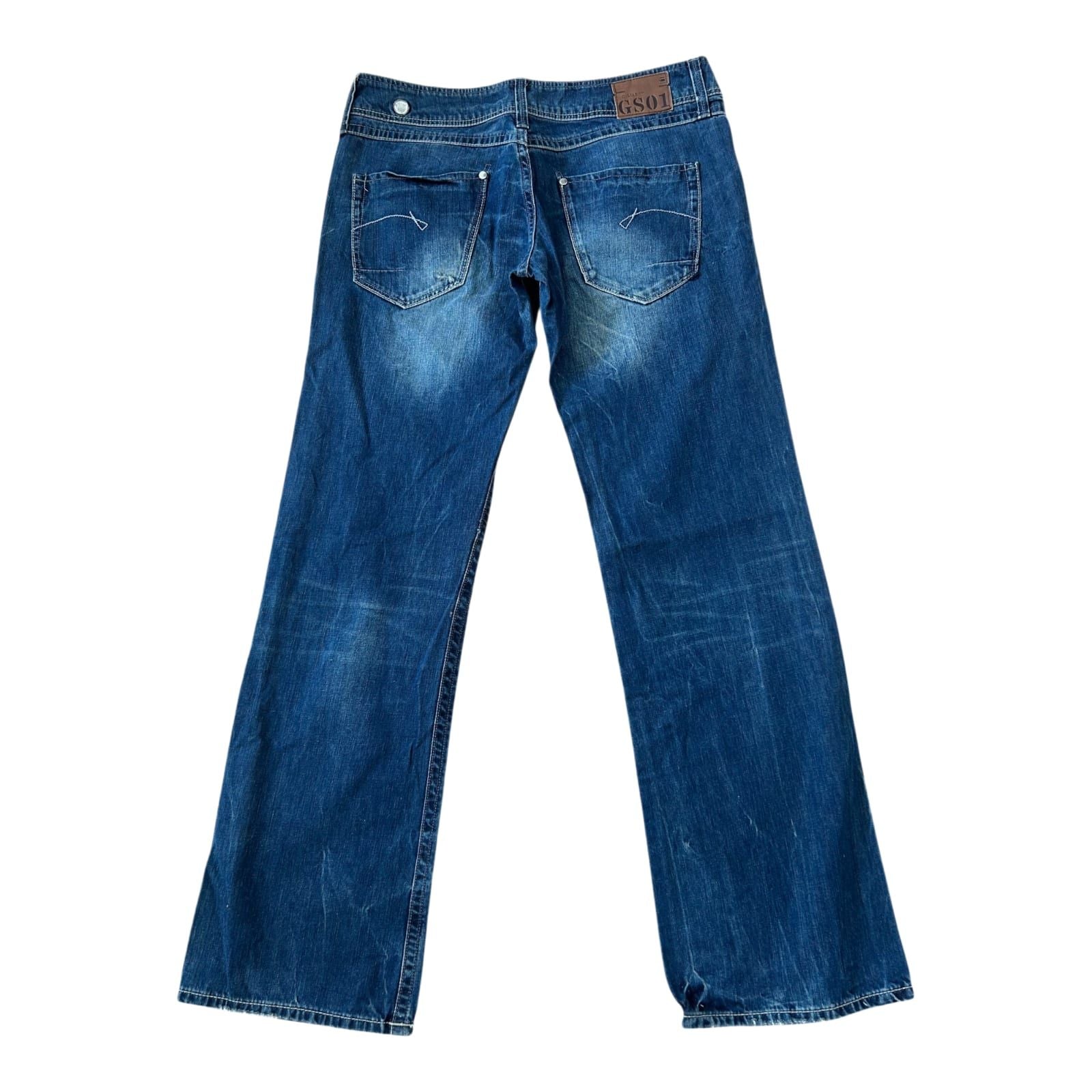 G Star Jeans Herren W31 L34 Blau Denim Used Look Gerade Baumwolle Klassisch