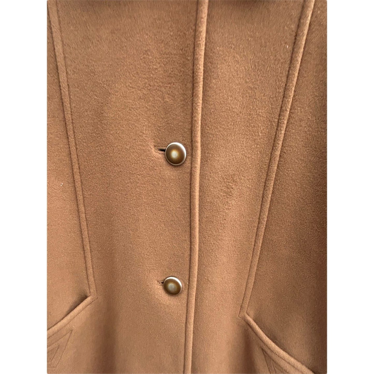 Damen Wollmantel Braun Gr 38 Schurwolle Kaschmir Vintage Wintermantel Elegant