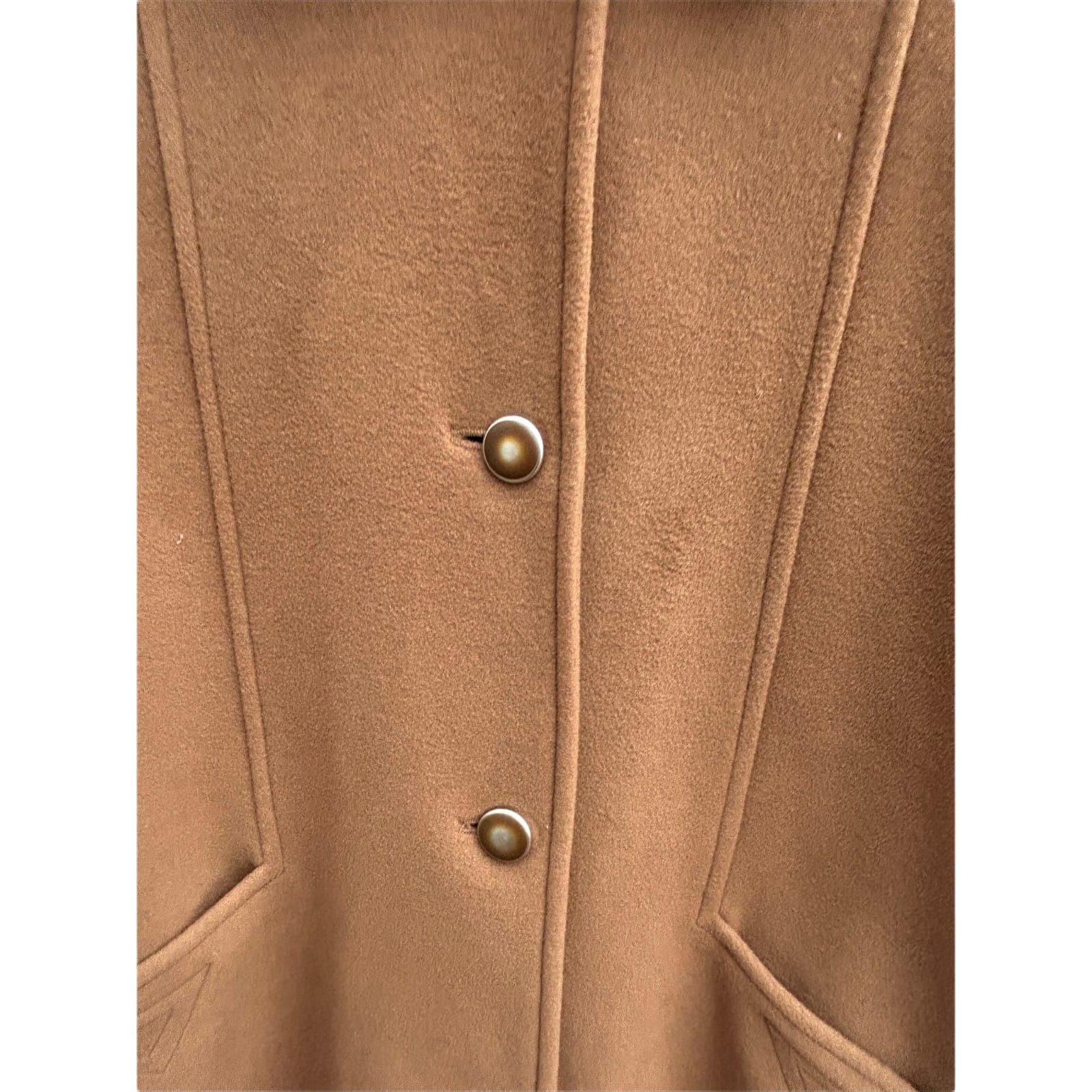 Damen Wollmantel Braun Gr 38 Schurwolle Kaschmir Vintage Wintermantel Elegant