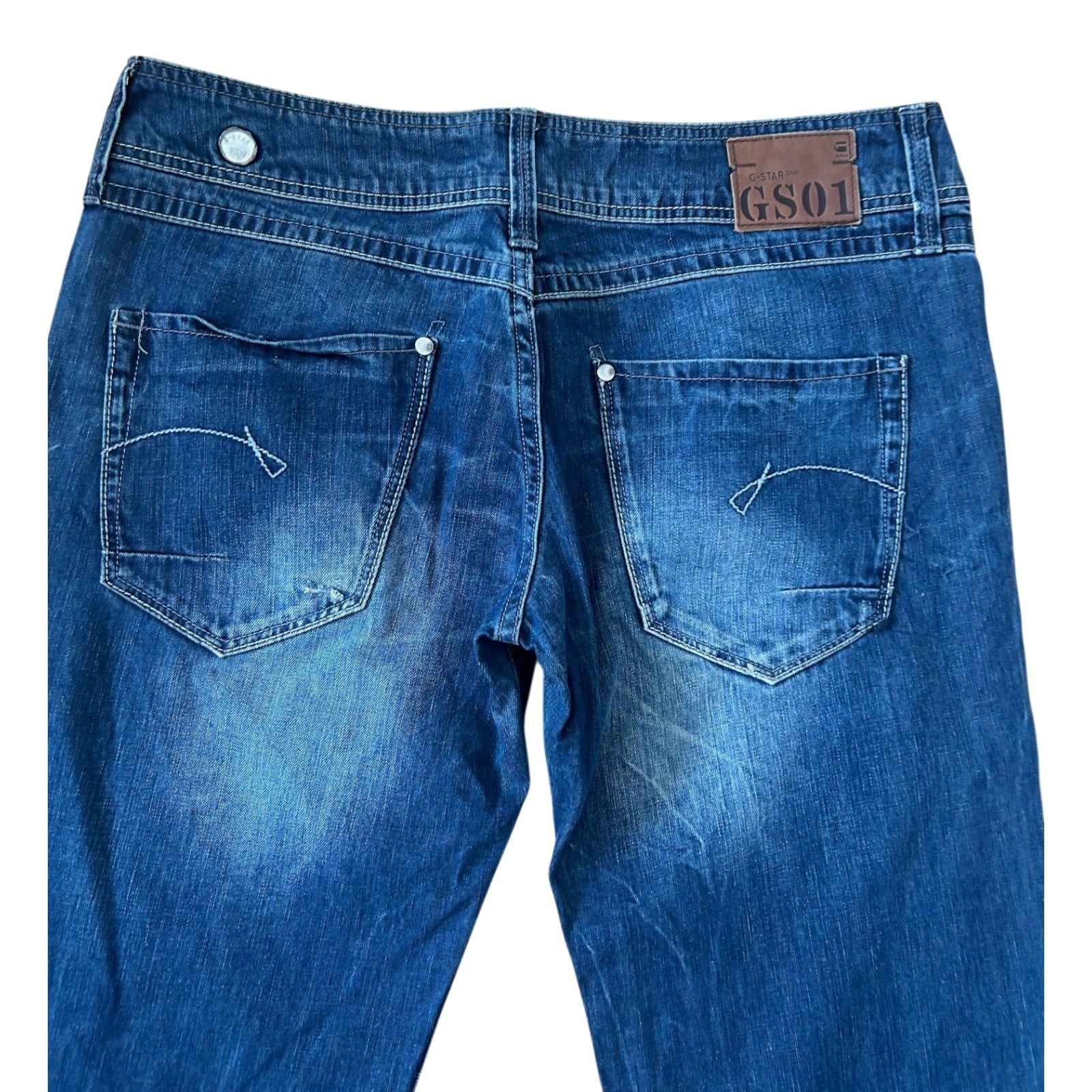 G Star Jeans Herren W31 L34 Blau Denim Used Look Gerade Baumwolle Klassisch