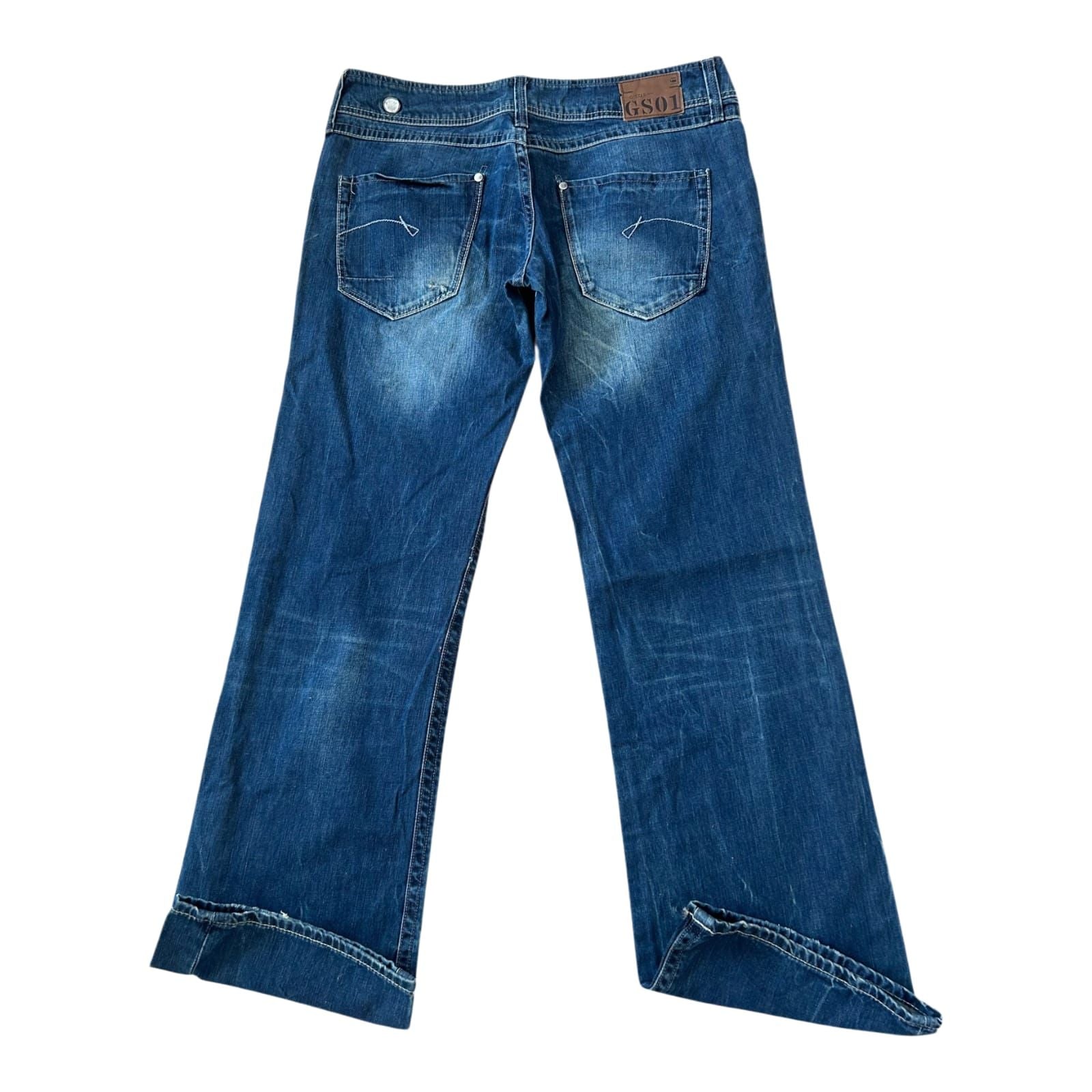 G Star Jeans Herren W31 L34 Blau Denim Used Look Gerade Baumwolle Klassisch