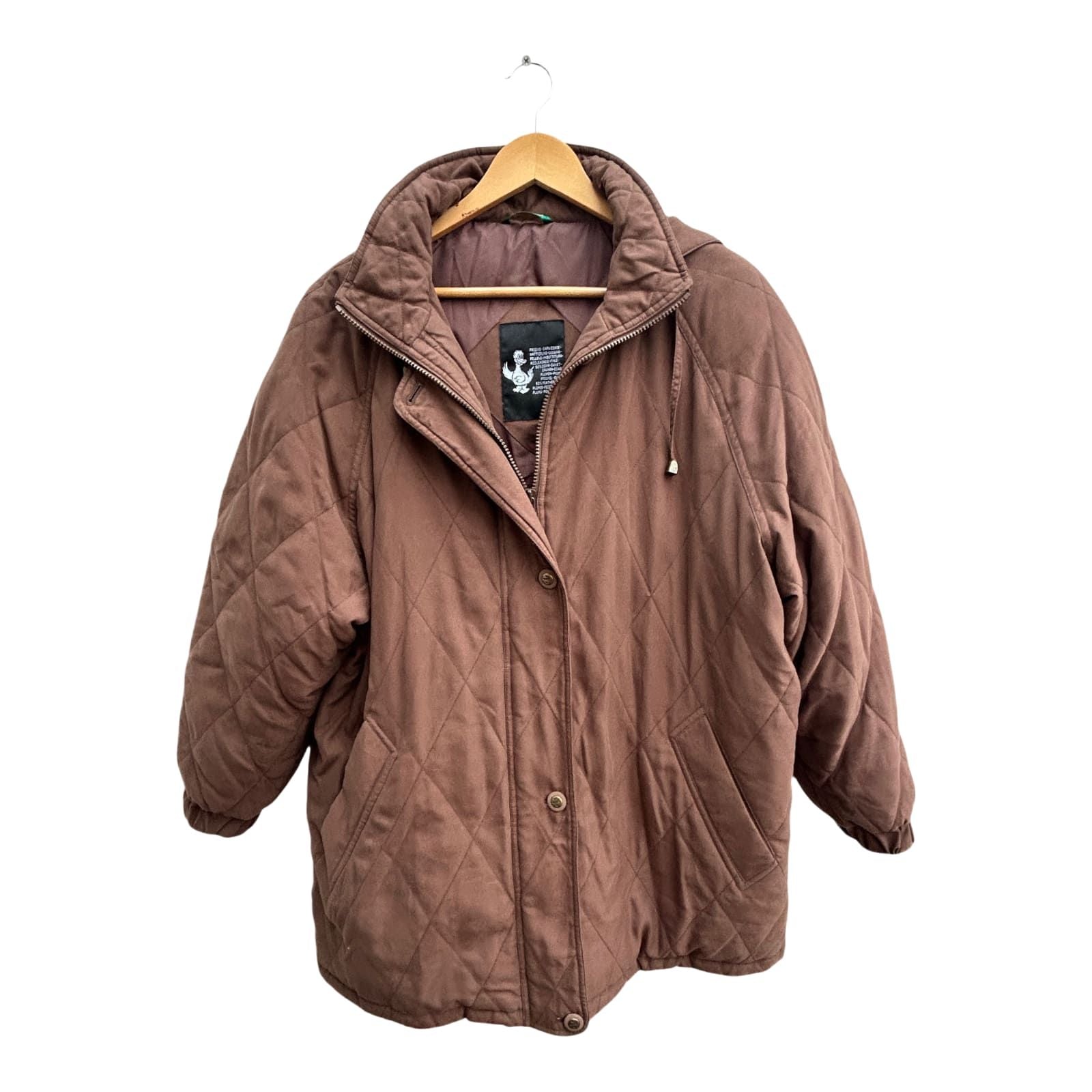 Canda Daunenjacke Damen Gr 42 Braun Warm Vintage Kapuze Winter Mantel Steppjacke