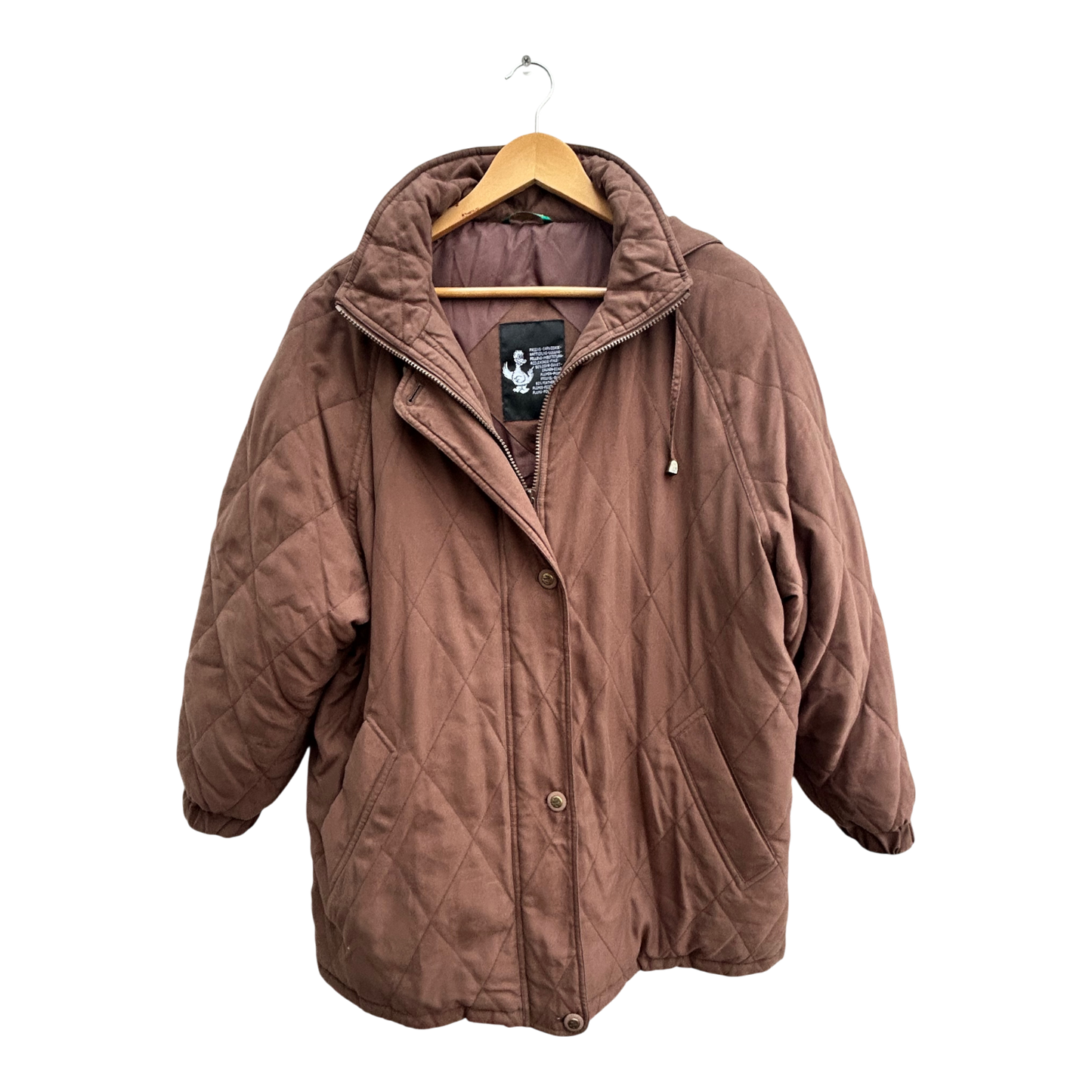 Canda Daunenjacke Damen Gr 42 Braun Warm Vintage Kapuze Winter Mantel Steppjacke