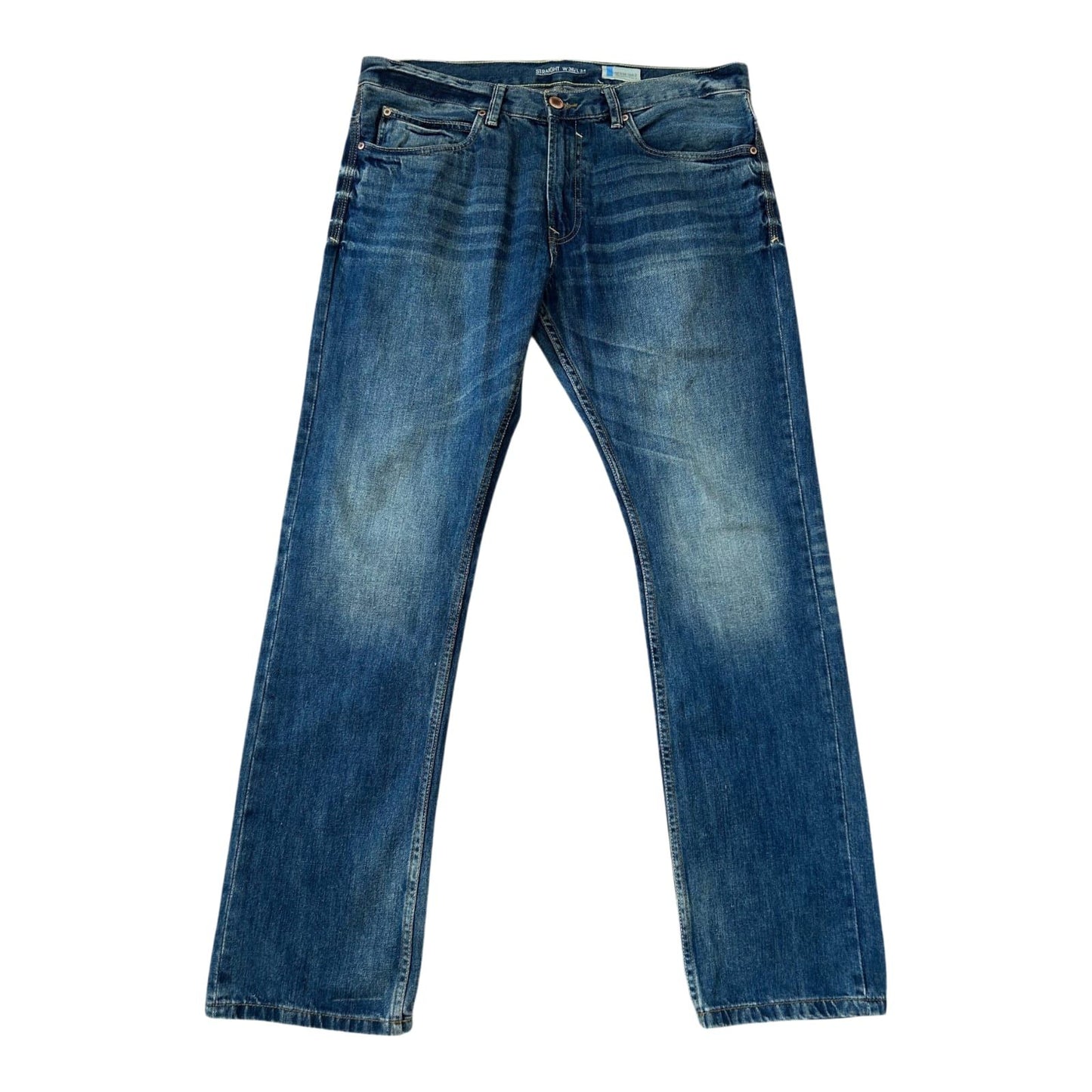 Denim 1982 Jeans Herren W36 L34 Blau Straight Baumwolle Klassisch Zeitlos
