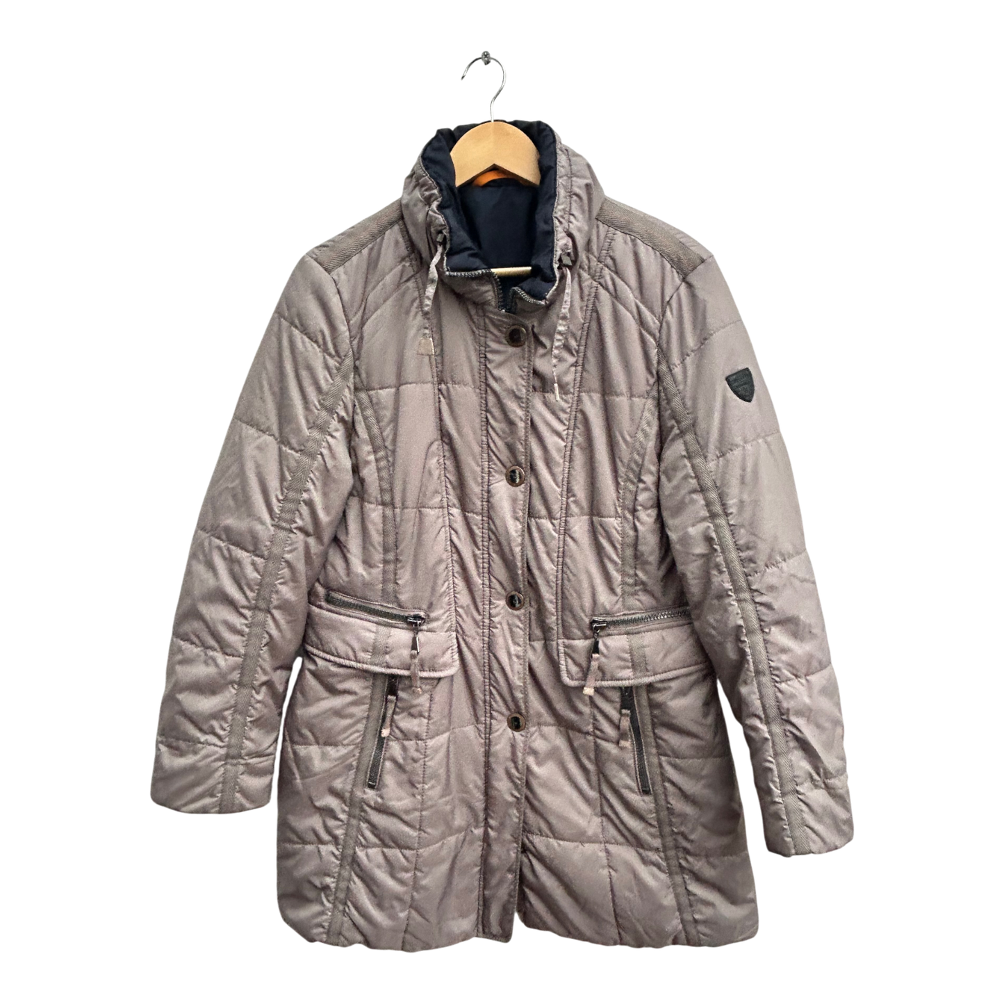 Gerry Weber Damen Steppjacke Gr L Beige Winterjacke Warm Elegant Zwei Wege Reißer