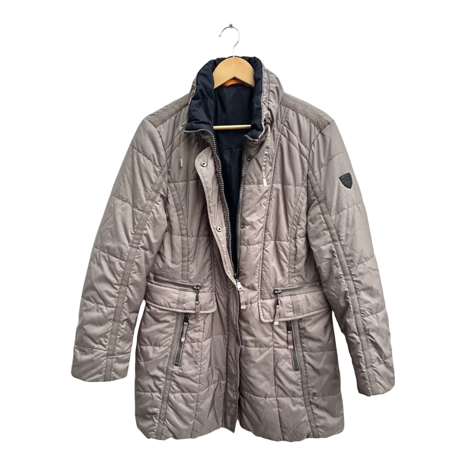 Gerry Weber Damen Steppjacke Gr L Beige Winterjacke Warm Elegant Zwei Wege Reißer