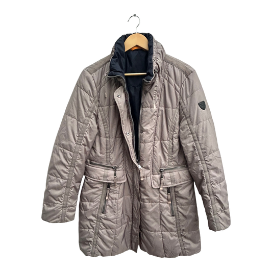Gerry Weber Damen Steppjacke Gr L Beige Winterjacke Warm Elegant Zwei Wege Reißer