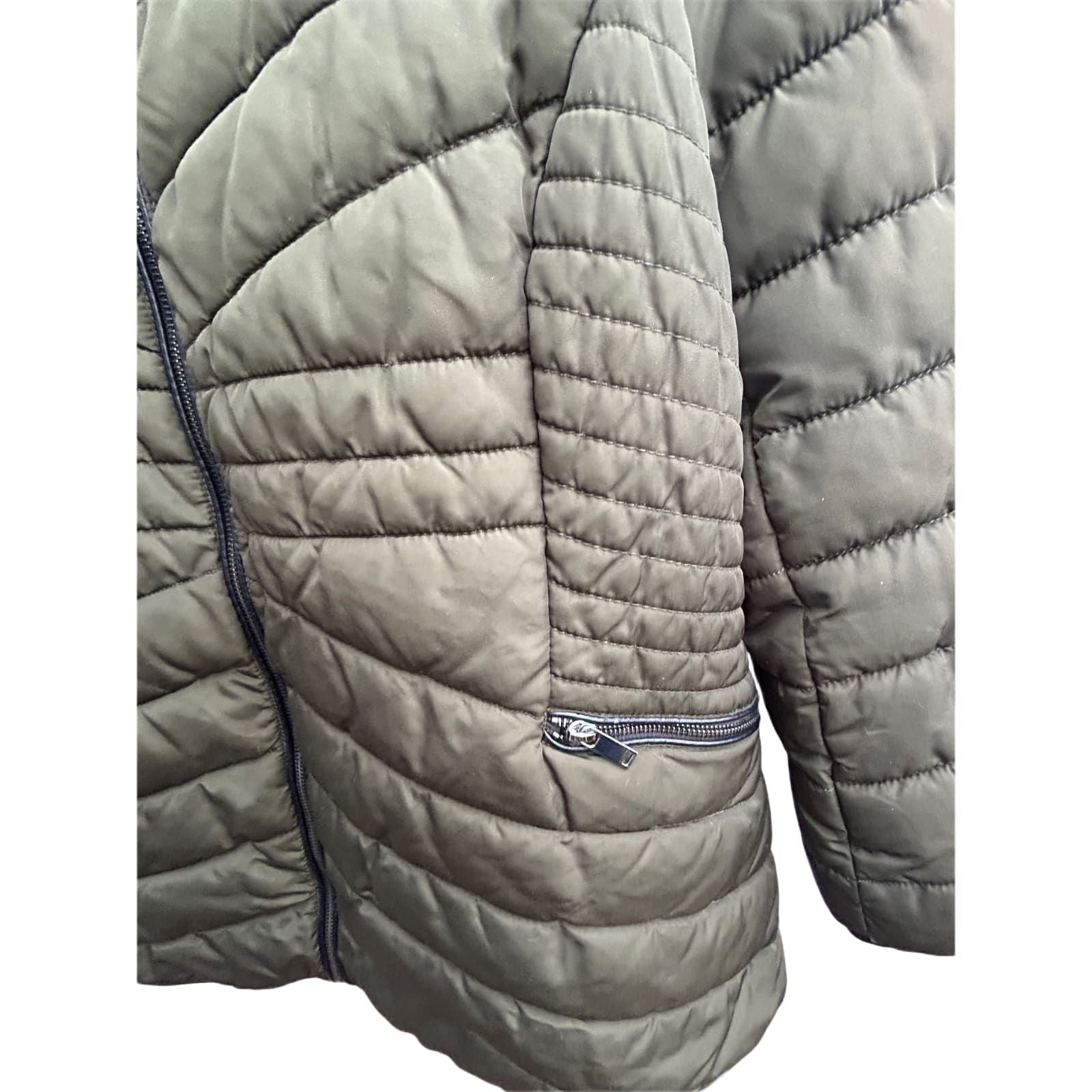 Yessica Jacke Damen Gr 52 Khaki Warm Steppjacke Winter Übergangsjacke Reißverschluss