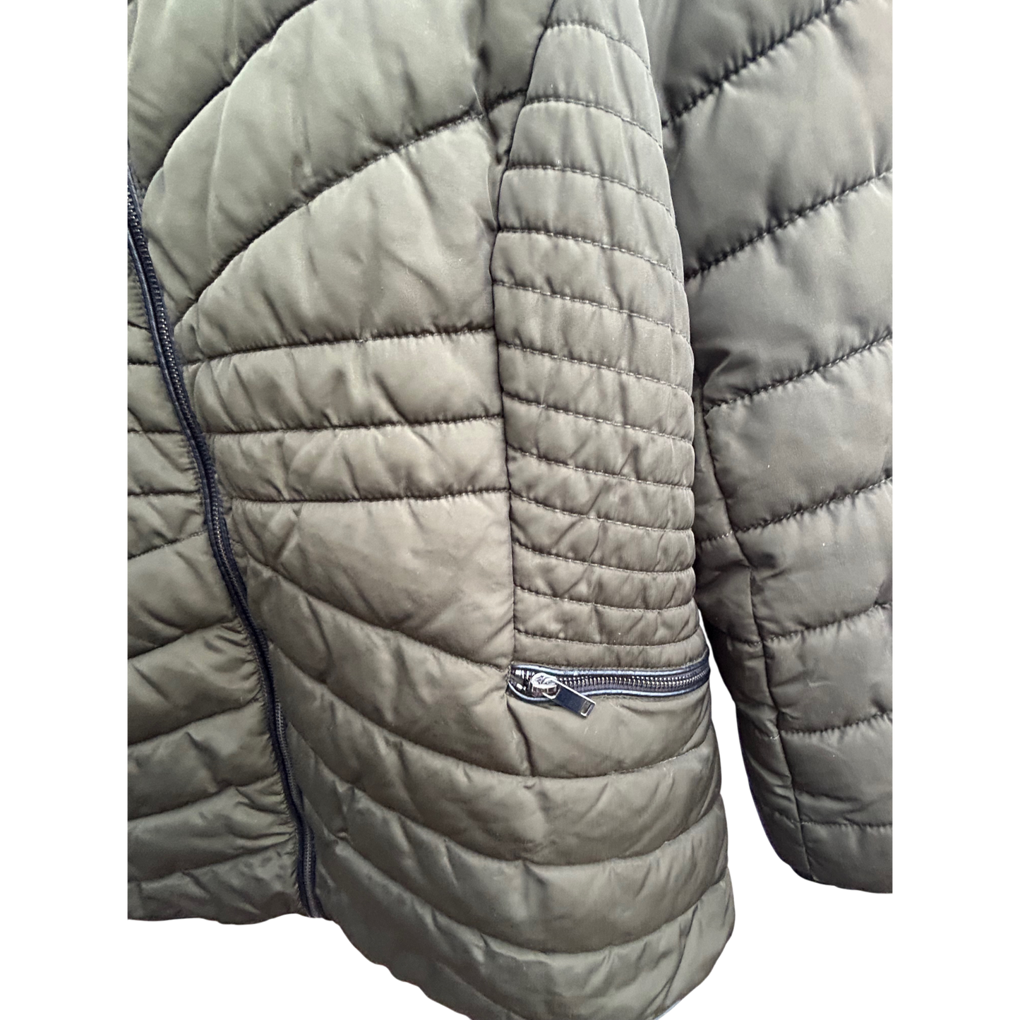 Yessica Jacke Damen Gr 52 Khaki Warm Steppjacke Winter Übergangsjacke Reißverschluss