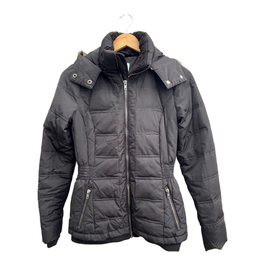 Vera Moda Jacke Damen XS Schwarz Warm Kapuze Fellrand Winter Übergangsjacke