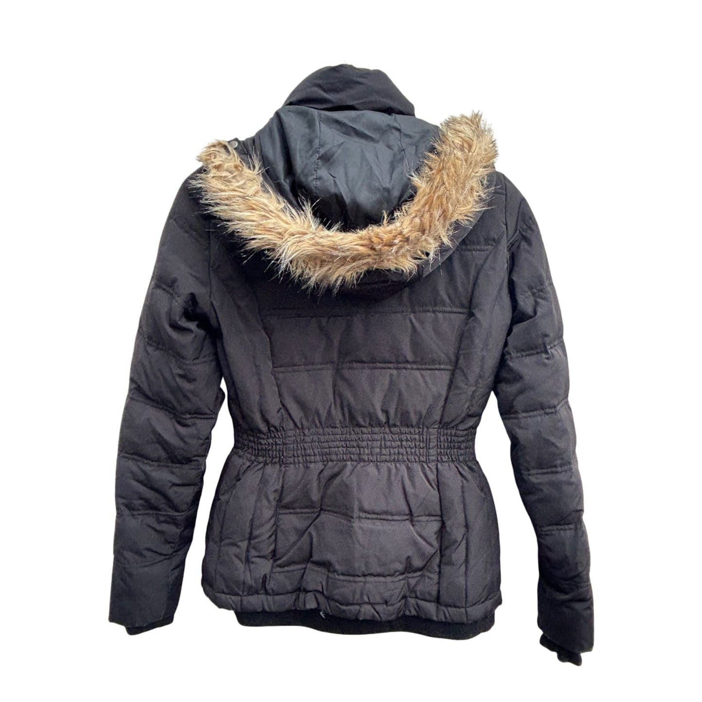 Vera Moda Jacke Damen XS Schwarz Warm Kapuze Fellrand Winter Übergangsjacke