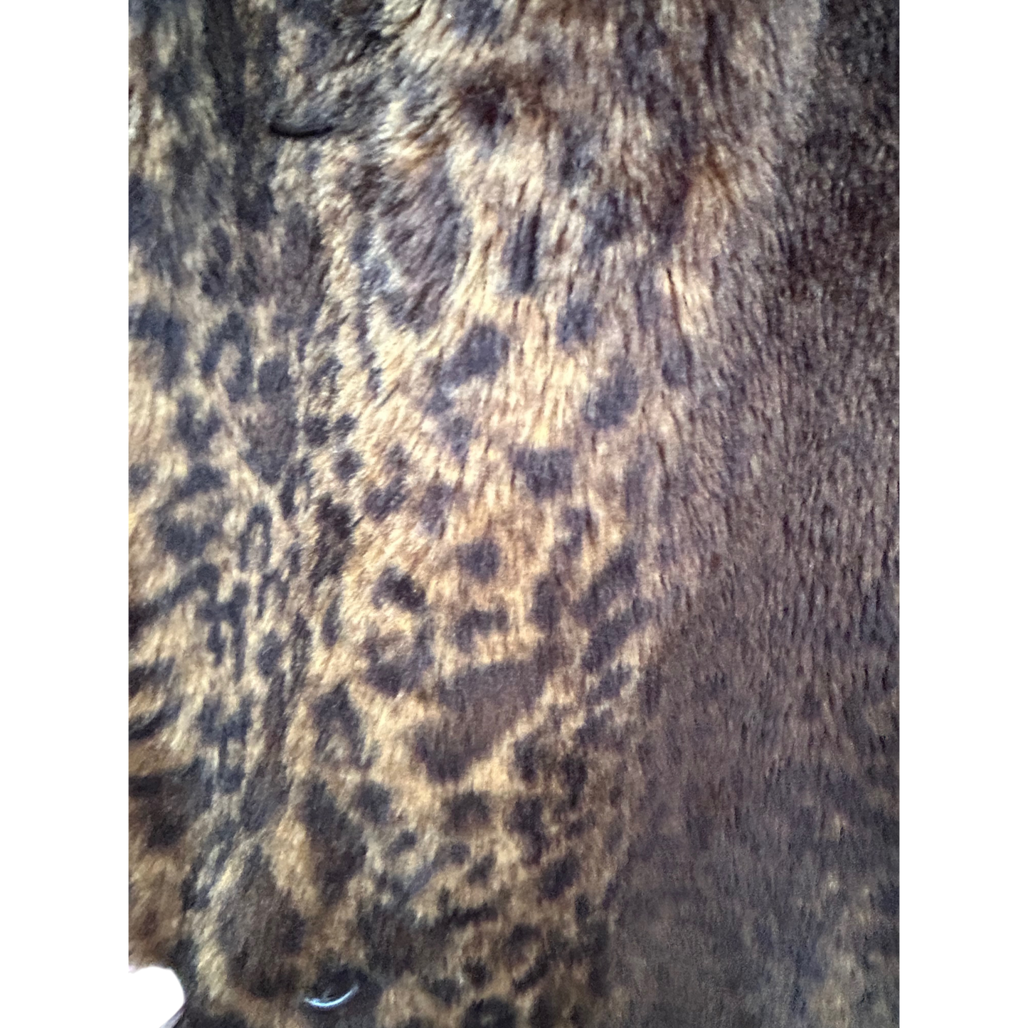 Webpelzmantel Damen Gr 44 Leomuster Warm Kunstfell Braun Elegant Herbst Winter