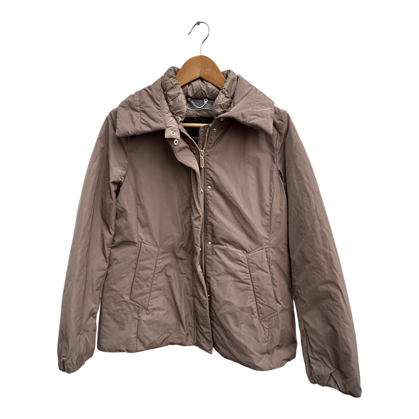 Geox Respira Jacke Damen Gr 36 Beige Übergangsjacke Atmungsaktiv 2 Wege Zipper