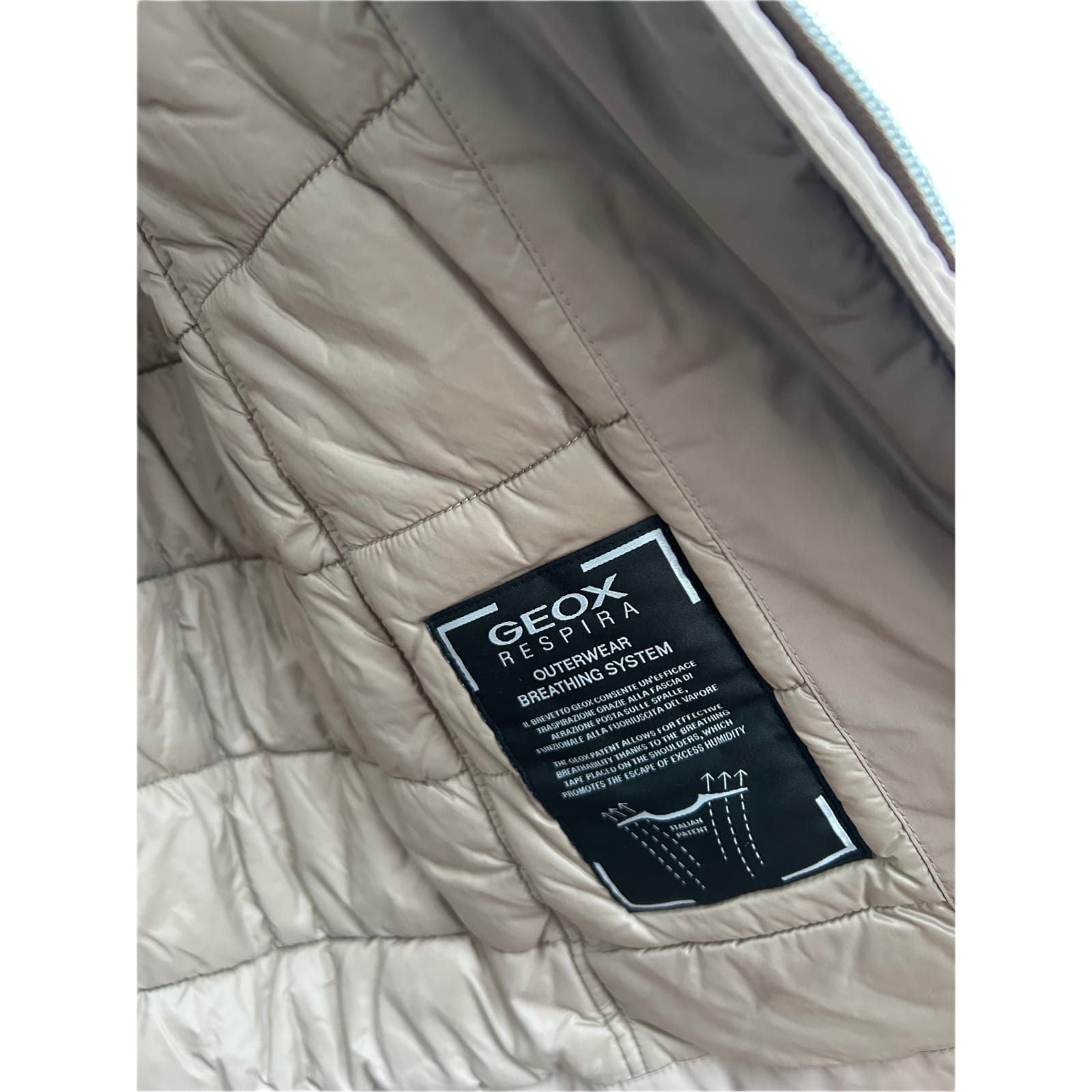 Geox Respira Jacke Damen Gr 36 Beige Übergangsjacke Atmungsaktiv 2 Wege Zipper