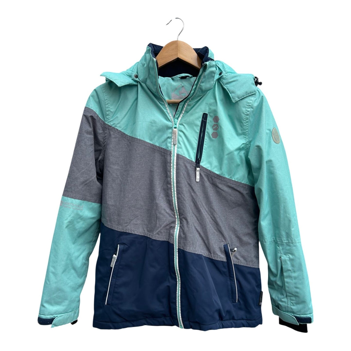 Rodeo Outdoorjacke Jungen Gr 158 Wasserdicht Winddicht Warm Winterjacke Türkis Grau