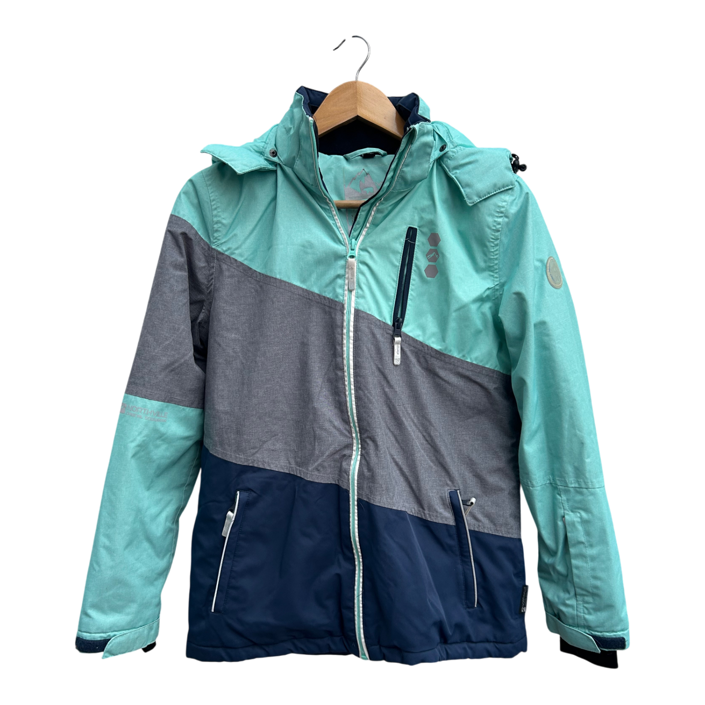 Rodeo Outdoorjacke Jungen Gr 158 Wasserdicht Winddicht Warm Winterjacke Türkis Grau