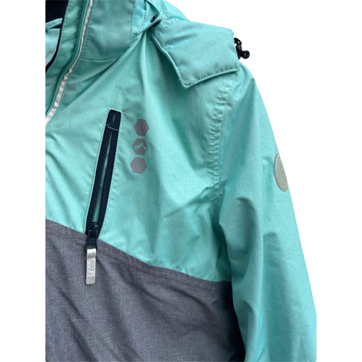 Rodeo Outdoorjacke Jungen Gr 158 Wasserdicht Winddicht Warm Winterjacke Türkis Grau