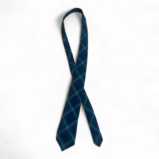 💚 Wollkrawatte Argyle blau-grün – 100 % Wolle & Stil