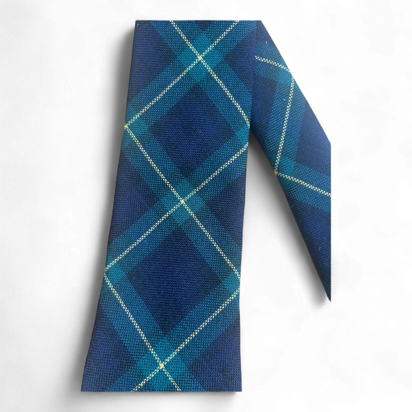 💚 Wollkrawatte Argyle blau-grün – 100 % Wolle & Stil