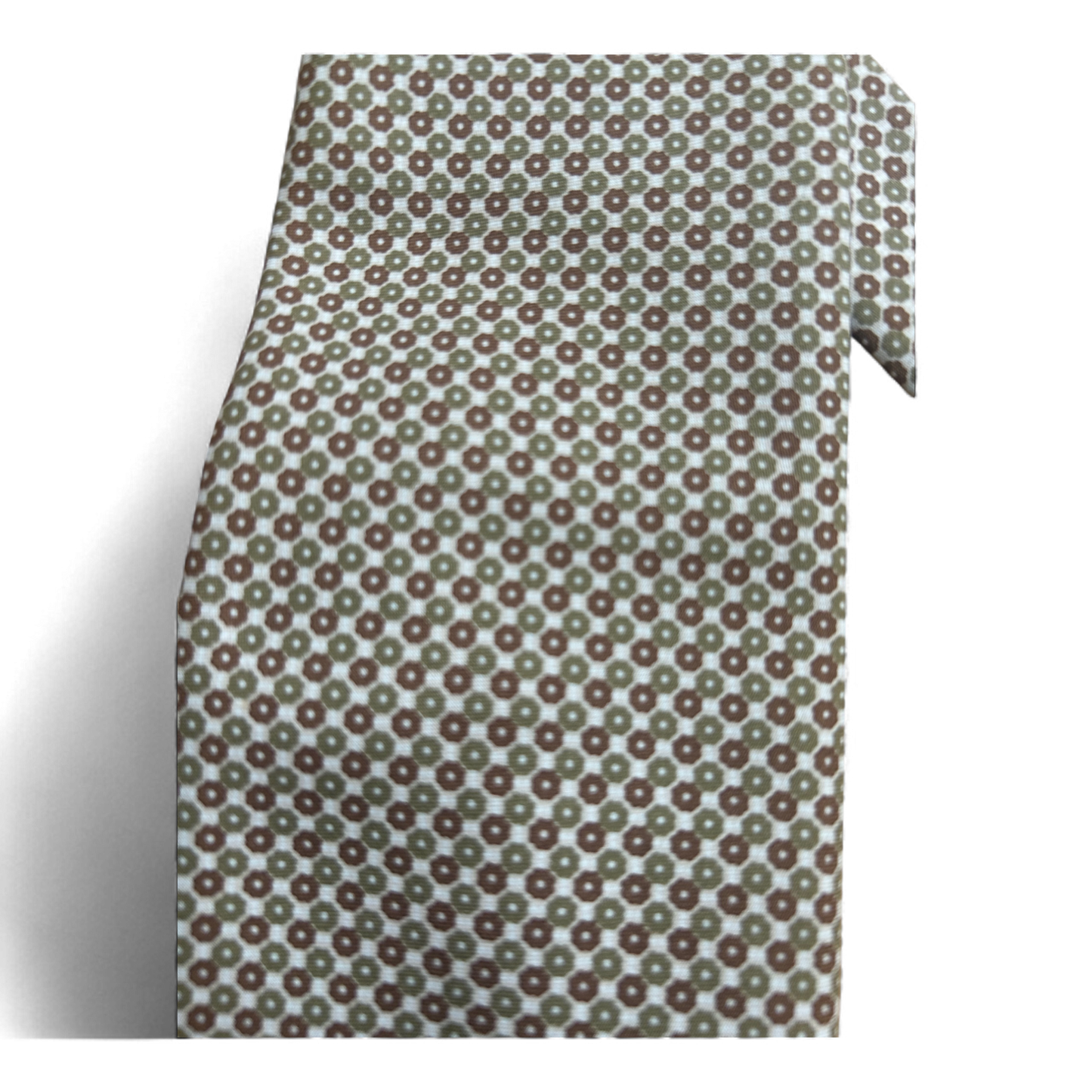 🪷 Vintage-Krawatte hellbraun mit Blümchenmuster – Retro-Look – Top Zustand