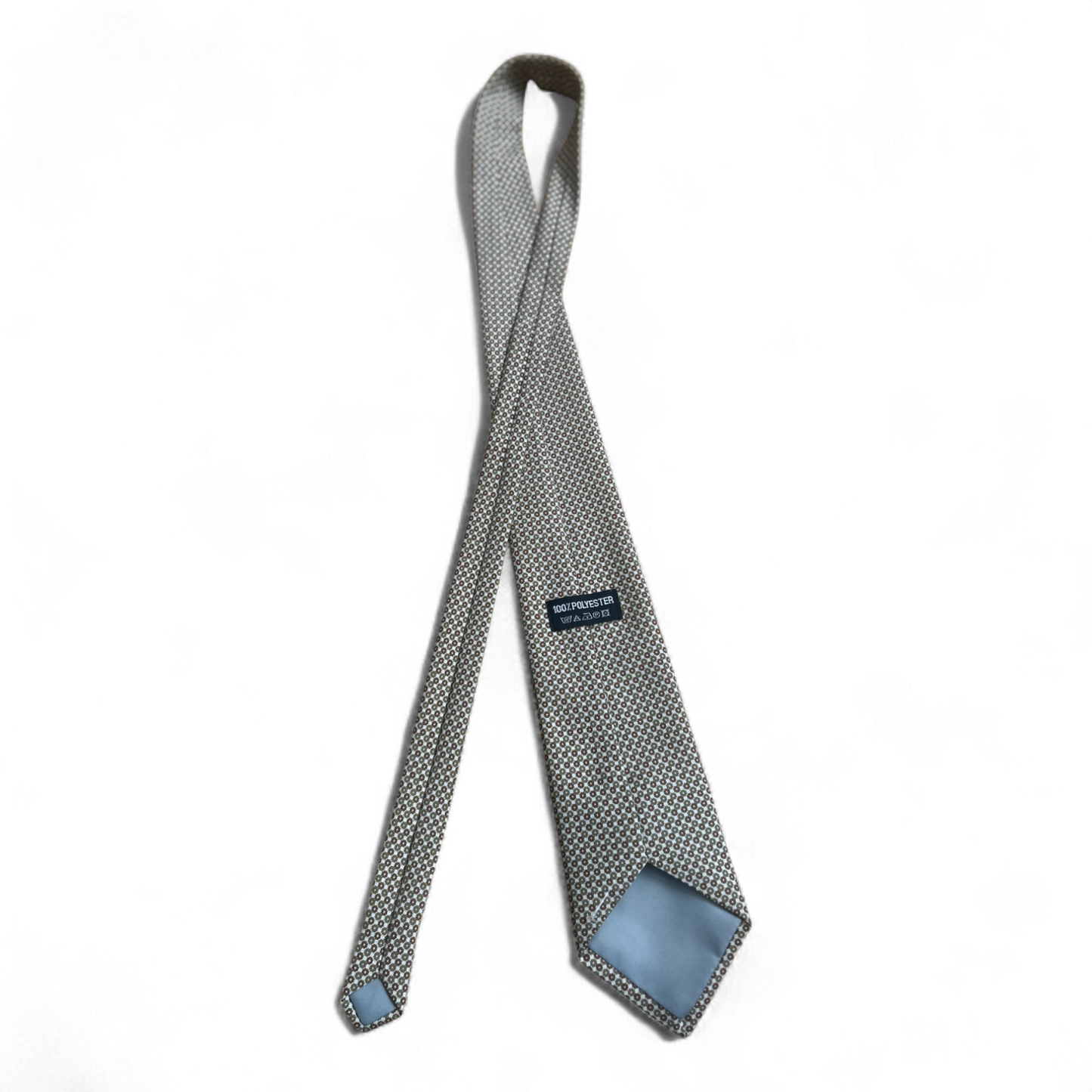 🪷 Vintage-Krawatte hellbraun mit Blümchenmuster – Retro-Look – Top Zustand