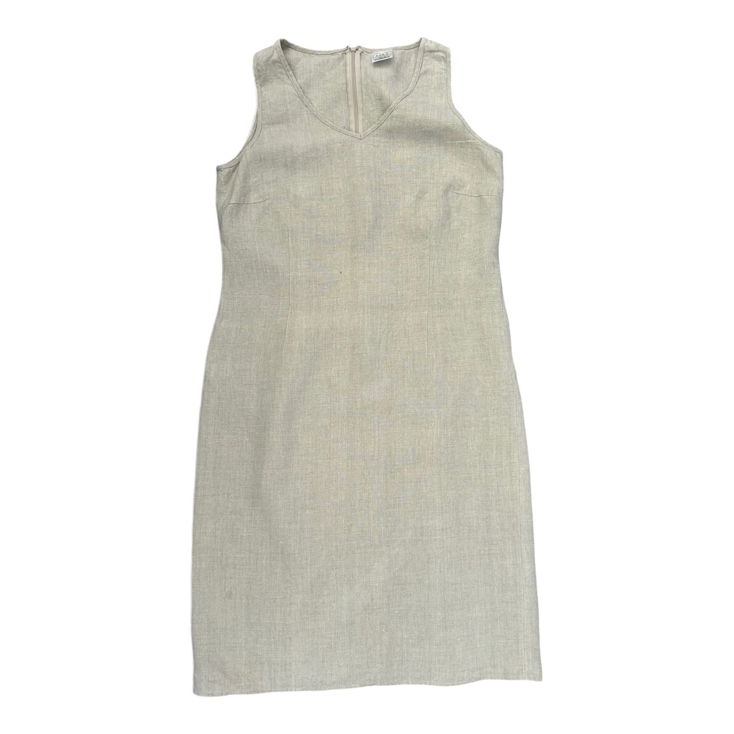M&S Kleid Damen Dress Damenkleid Gr. 36 Weiß Leinen Sommerkleid Zeitlos Elegant