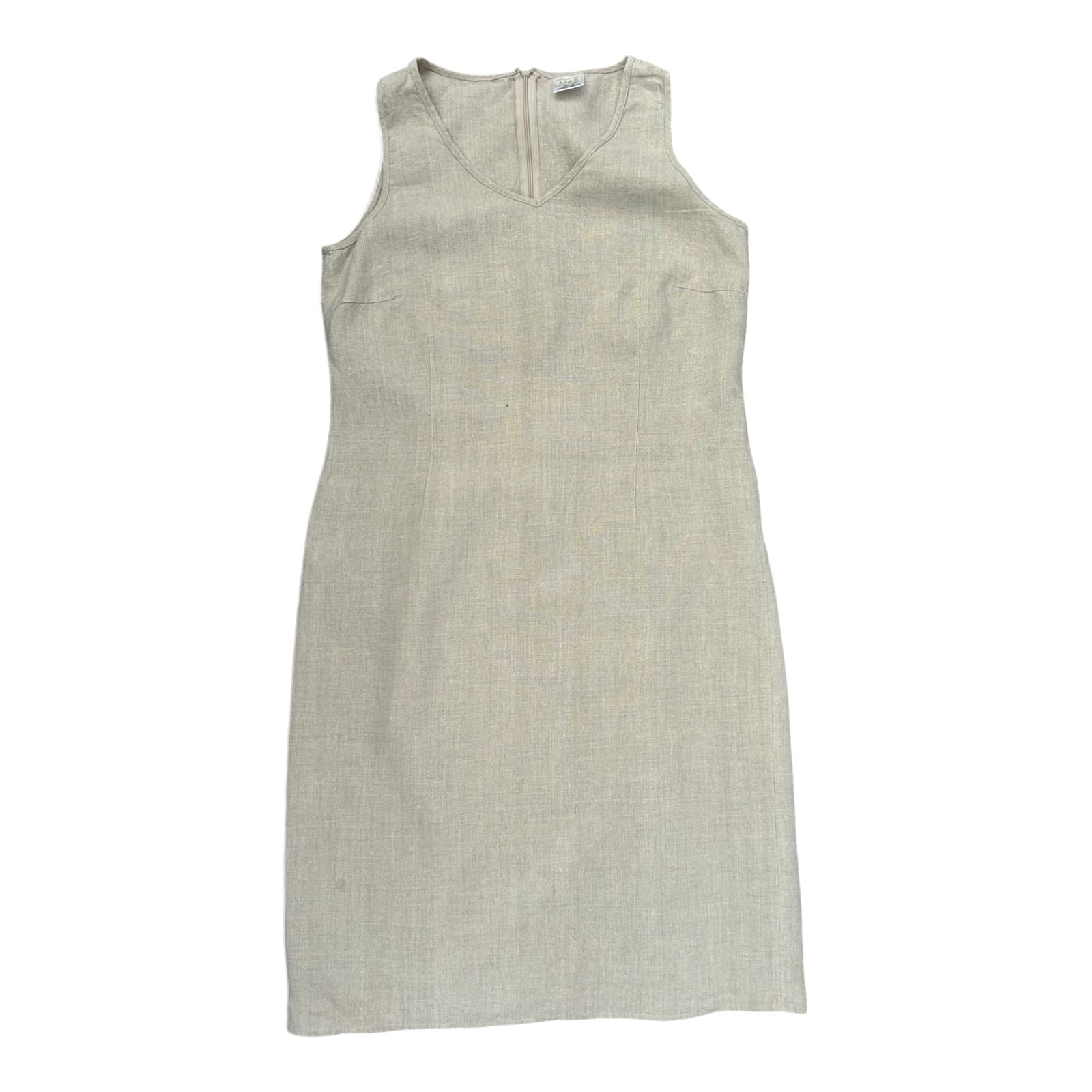M&S Kleid Damen Dress Damenkleid Gr. 36 Weiß Leinen Sommerkleid Zeitlos Elegant